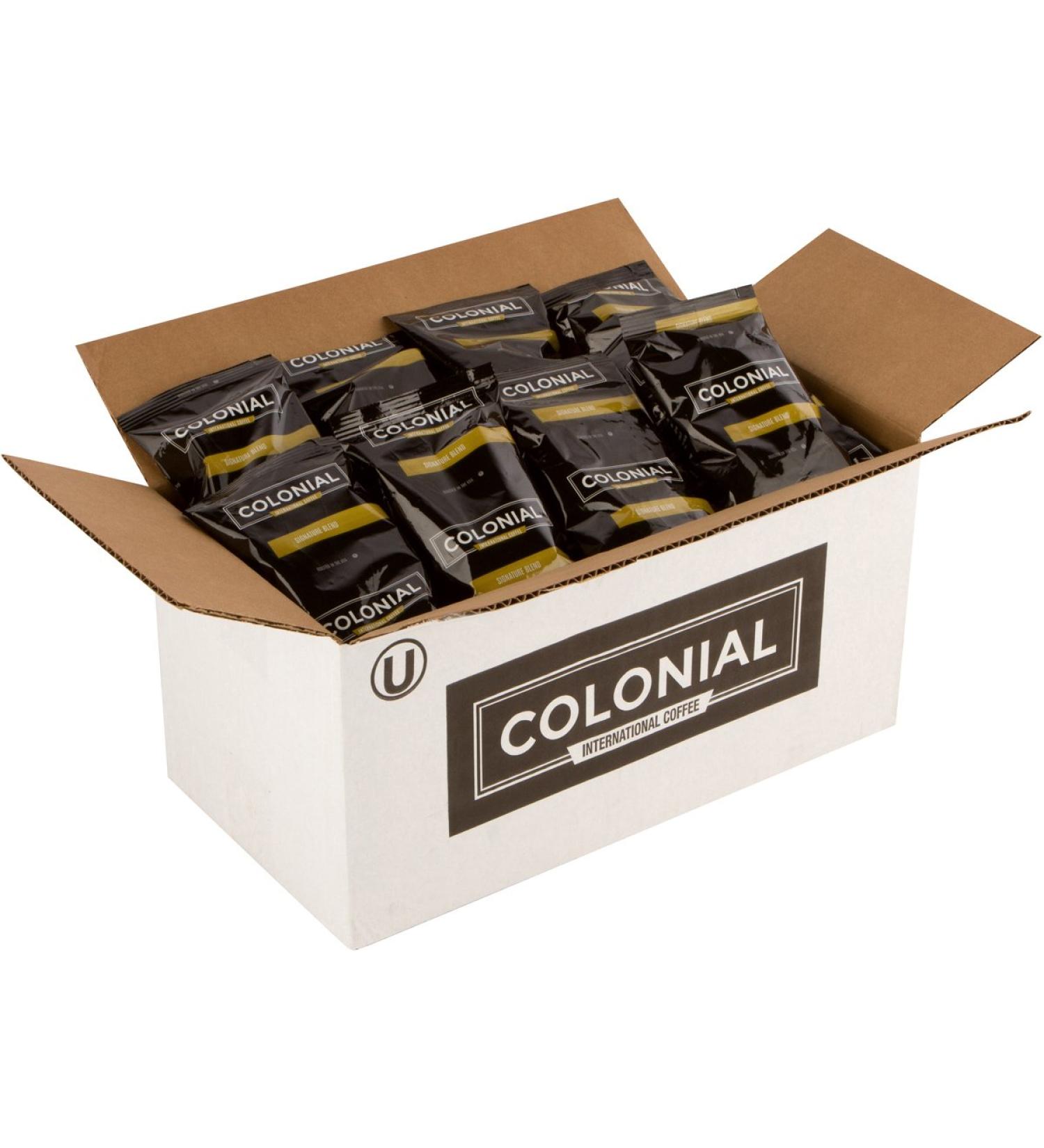 Colonial Coffee Packets - Signature Breakfast Blend Medium Roast - Bulk Single Pot Bags (2.5 oz, Pack of 32) - Buy Online on GoSupps.com