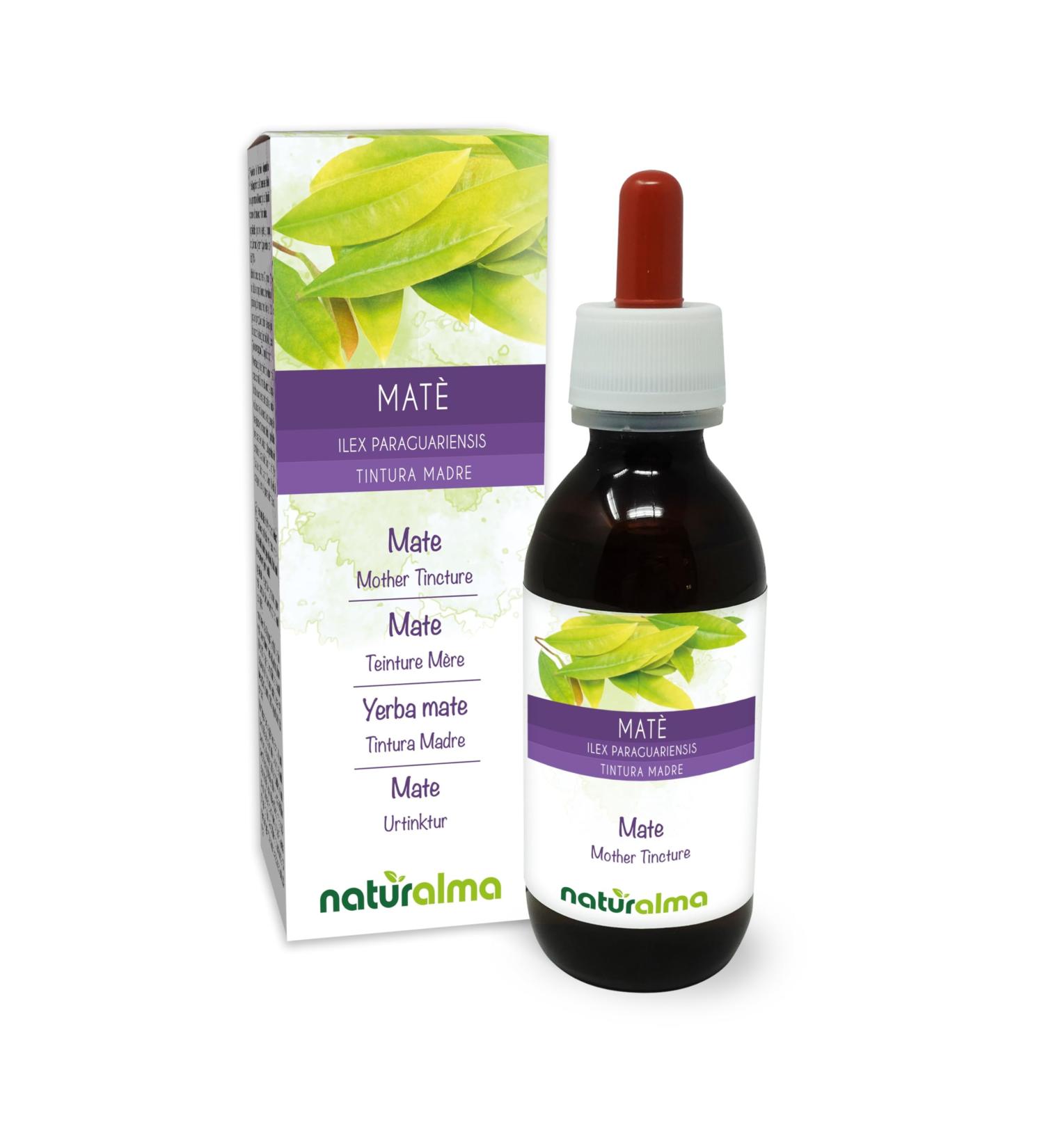 Mate (Ilex paraguariensis) feuilles Teinture M re sans alcool Naturalma - Extrait liquide gouttes 120 ml - Compl ment alimentaire - V g talien ou v gan Sans alcool 120 ml (Lot de 1) - Buy Online on GoSupps.com