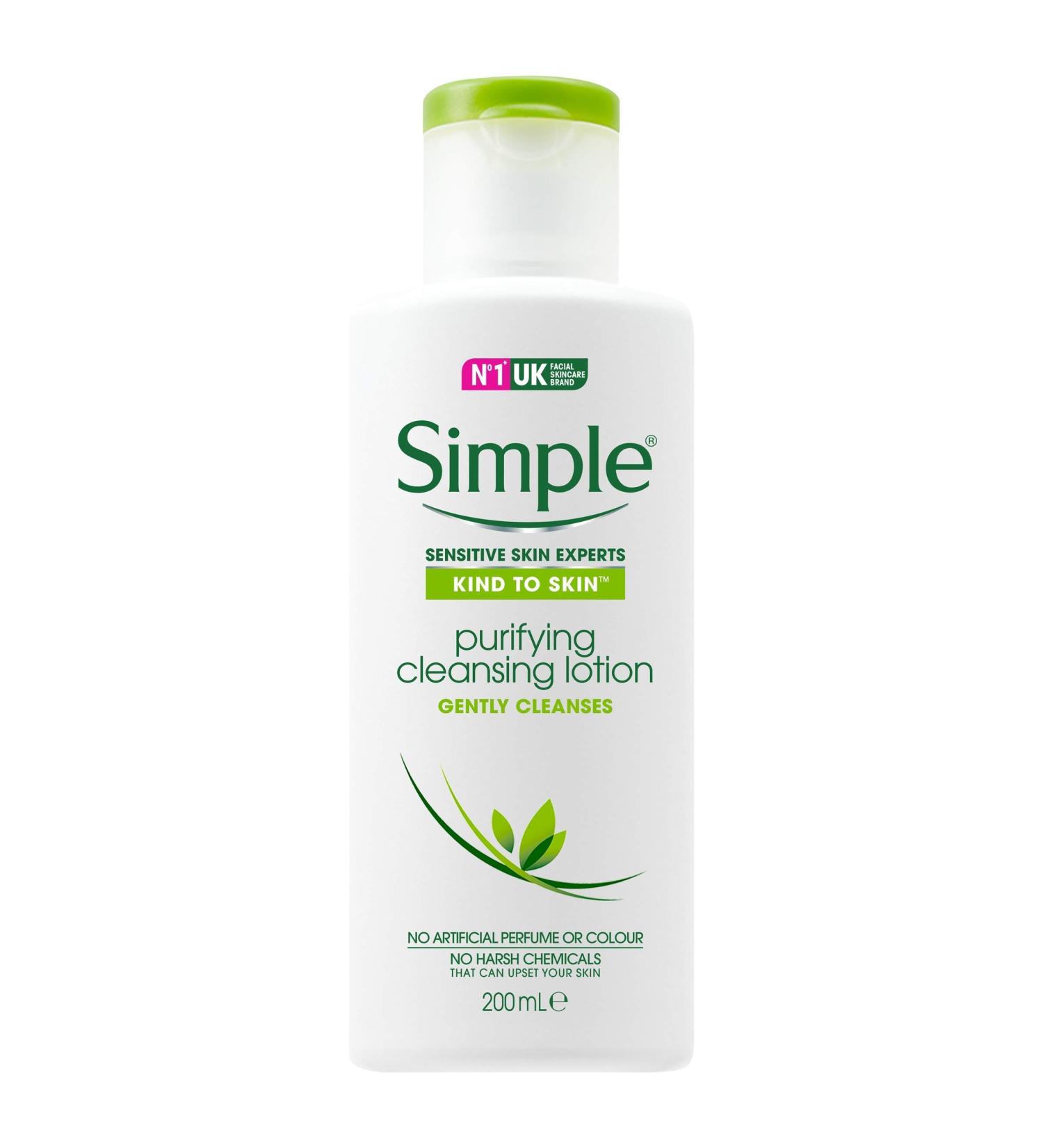 Simple Kind to Skin Cleansing Lotion 200ml - Gentle Face Cleanser - Pack of 1 - Buy Online on GoSupps.com