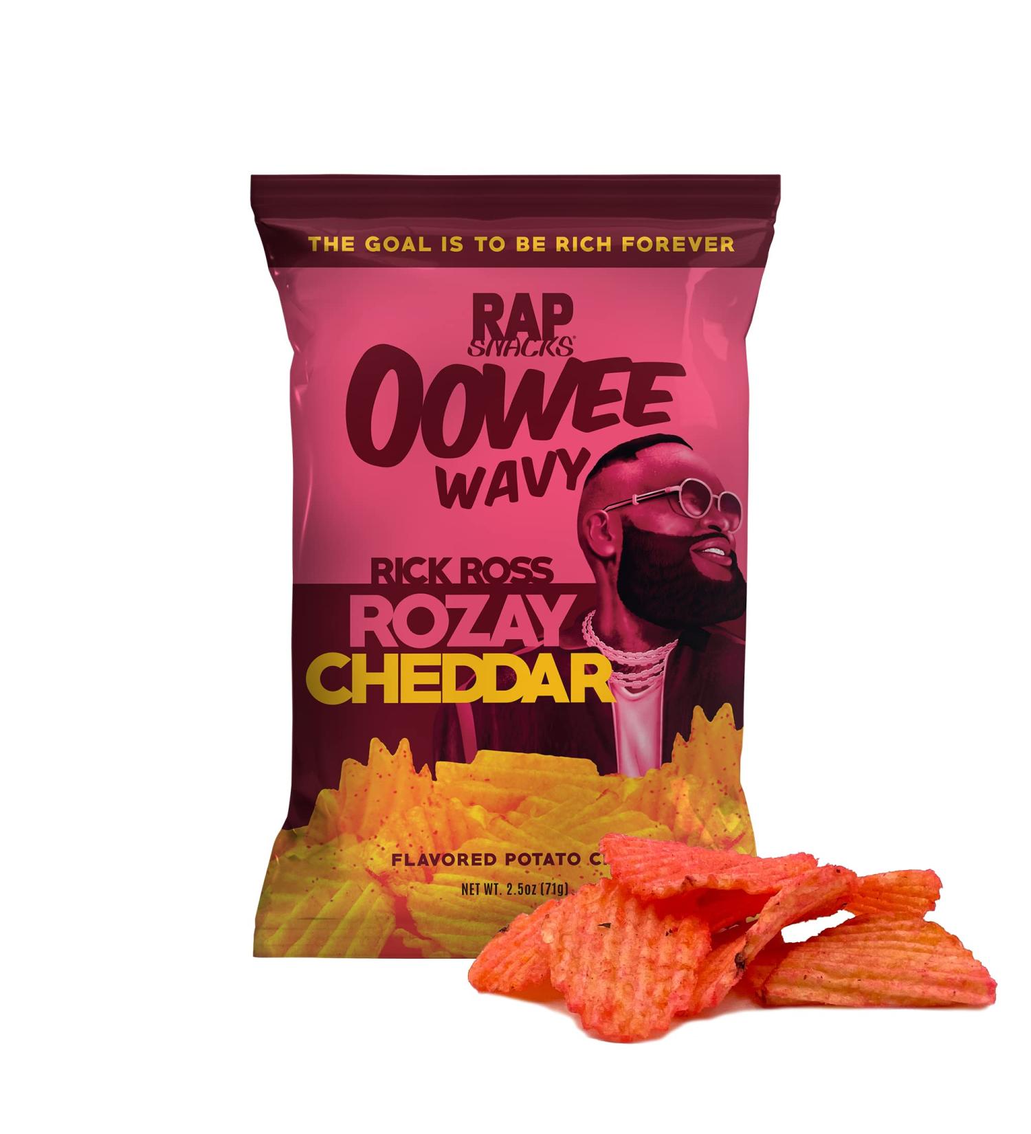 Rap Snacks Rick Ross Rozay Cheddar Potato Chips 2.5 Oz (Pack of 6) - Hip-Hop Stars Edition - Buy Online on GoSupps.com