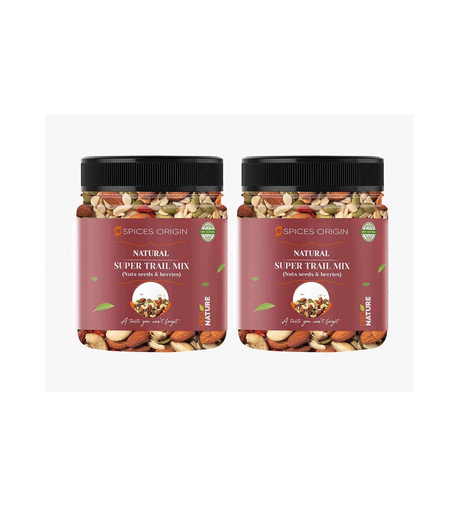 Spices Origin Roasted Premium Nuts Seeds & Berries (Sports Mix) |Combo Pack of 2| 500 Grams_Packing May Vary - Buy Online on GoSupps.com