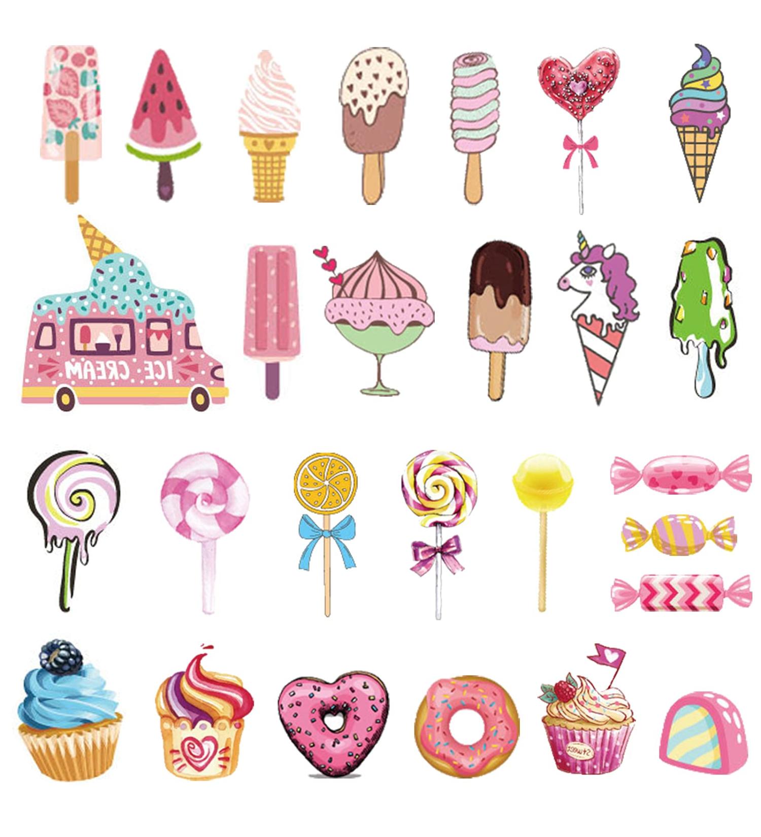 Ooopsi Ice Cream Temporary Tattoos for Kids - 180PCS Sweet Summer Tattoo Stickers - Girl Birthday Party Decorations (17 Sheets) - Buy Online on GoSupps.com