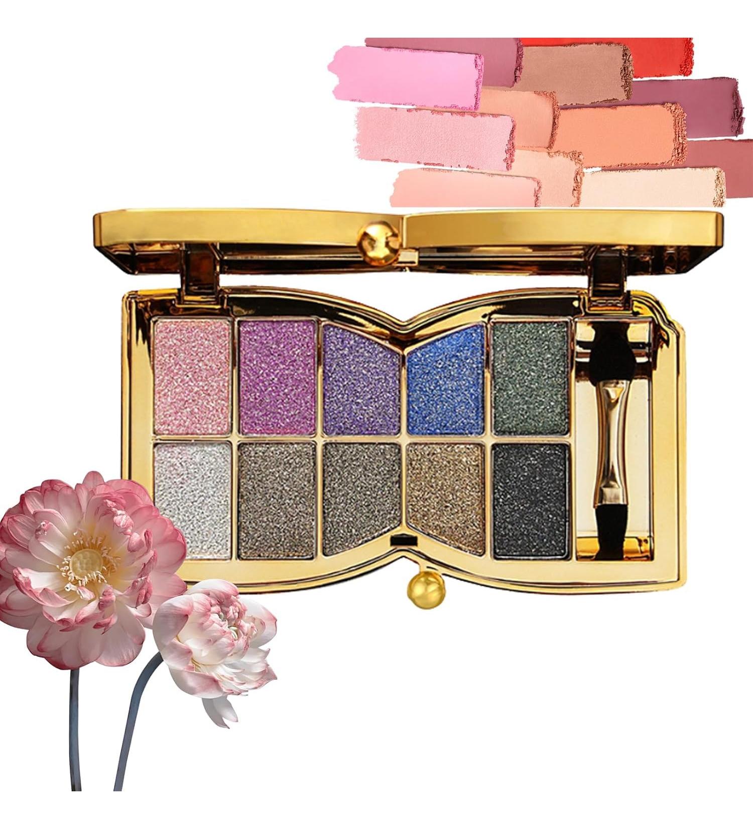 10 Colors Glitter Eyeshadow Palette Professional Makeup Glitter Eyeshadow Palette Waterproof Long Lasting Highly Pigmented Glitter Eyeshadow Palette - Buy Online on GoSupps.com