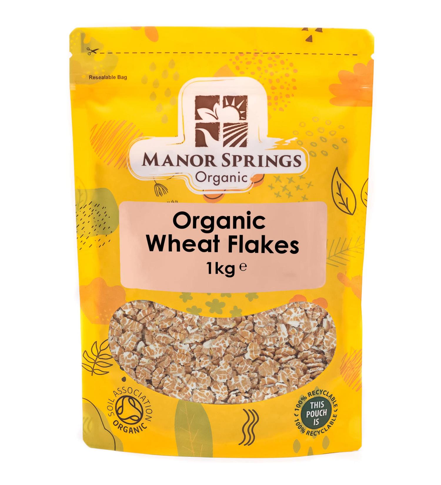 Organic Wheat Flakes 1kg by Manor Springs Organic - Buy Online on GoSupps.com