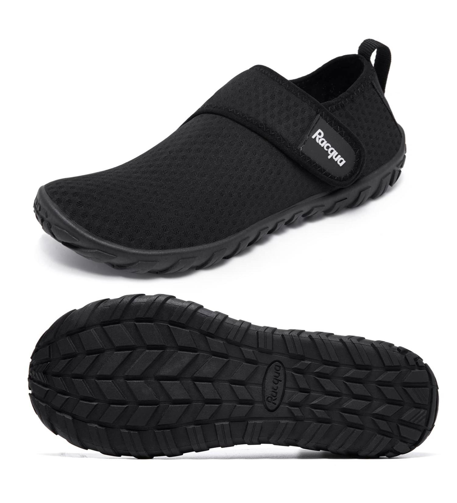 Racqua Water Shoes - Men's Women's Barefoot Quick Dry Aqua Shoes - Size 11.5 Women/10.5 Men - HD134 Black - Buy Online on GoSupps.com
