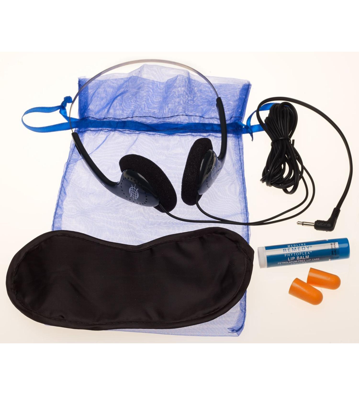 Medline Sleep Aid Kit Includes Eye Mask Headphones Soothing Lip Balm Ear Plugs Ideal for Patient Comfort Case of 20 Each