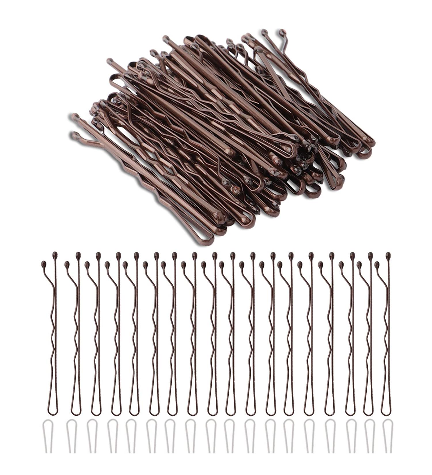 50pcs Brown Wave Bobby Pins for Fine Hair - Invisible Hair Grip Barrettes for Women, Ladies, Girls, and Kids - 5cm - 50 Count - Buy Online on GoSupps.com