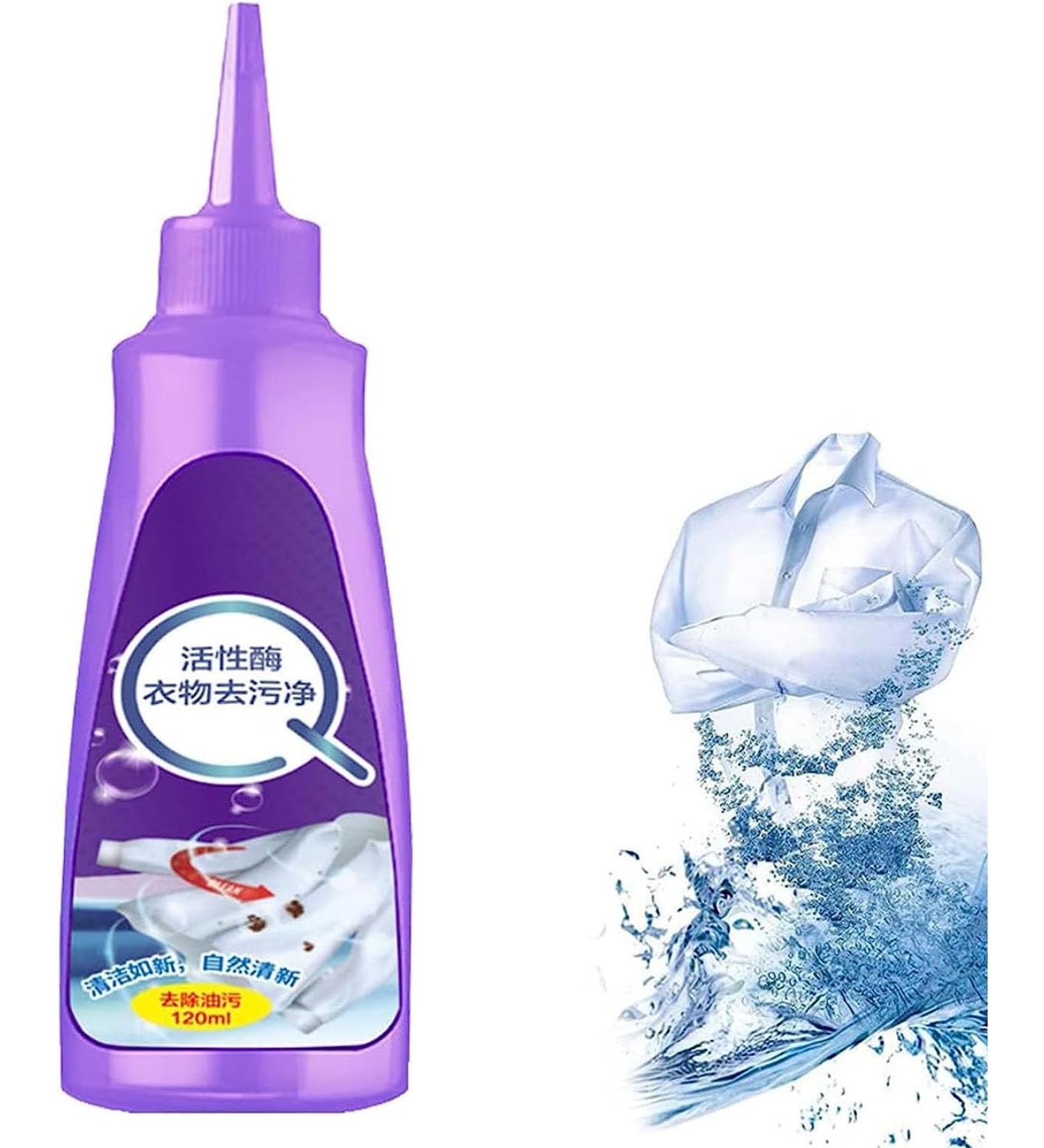 Active Enzyme Clothing Stain Remover - White Shirt Guardian Biological Enzyme Laundry Detergent Garment Stubborn Stain Cleaner Oil Remover Clothing Quick Laundry Dry Cleaner (1pc) - Buy Online on GoSupps.com