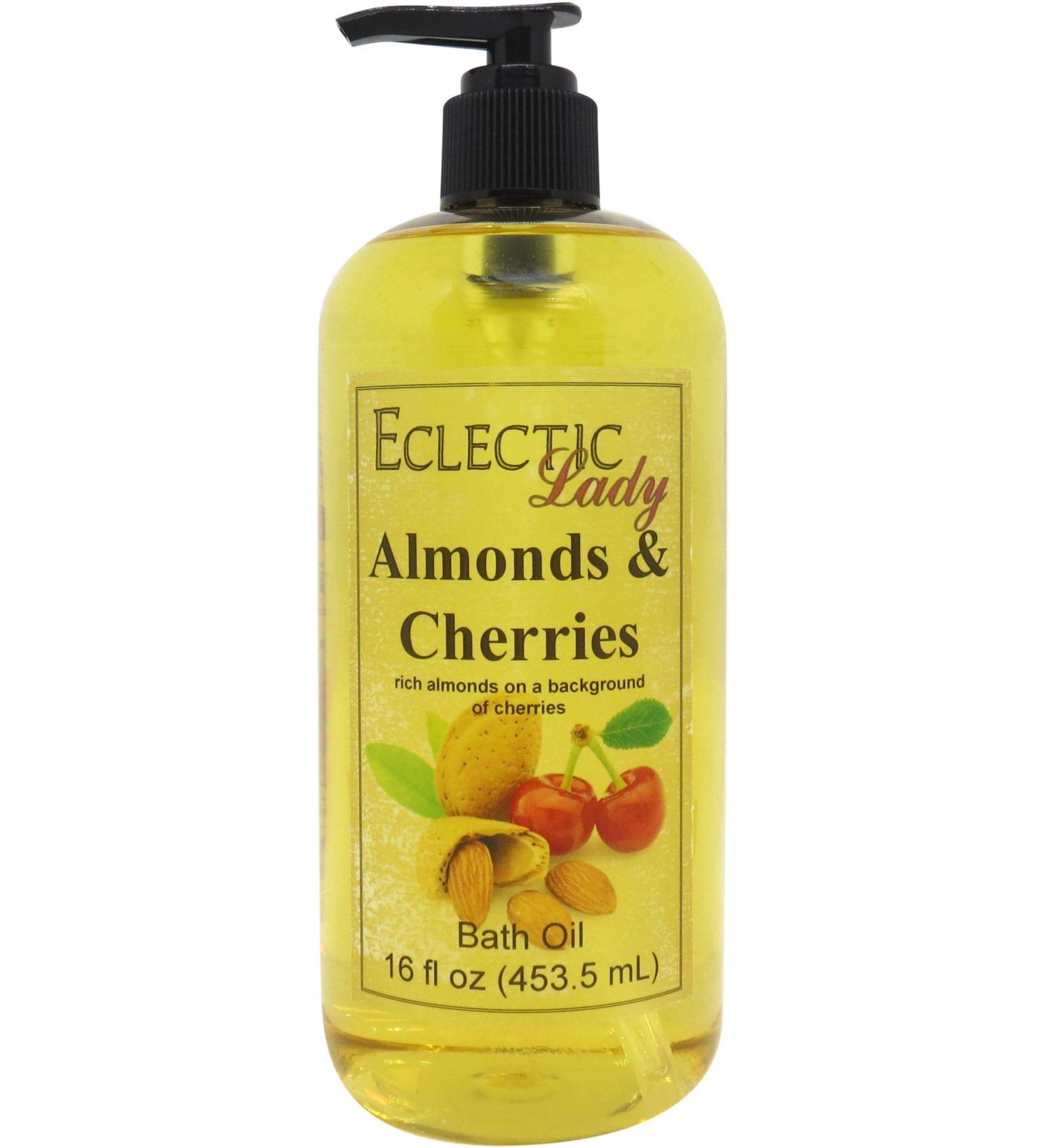 Almonds And Cherries Bath Oil - Scented Body Oil - Relaxing & Moisturizing Bathing Oil - Fragrance Body Oil For Dry & Rough Sensitive Skin - 16 oz 16 Ounce - Buy Online on GoSupps.com
