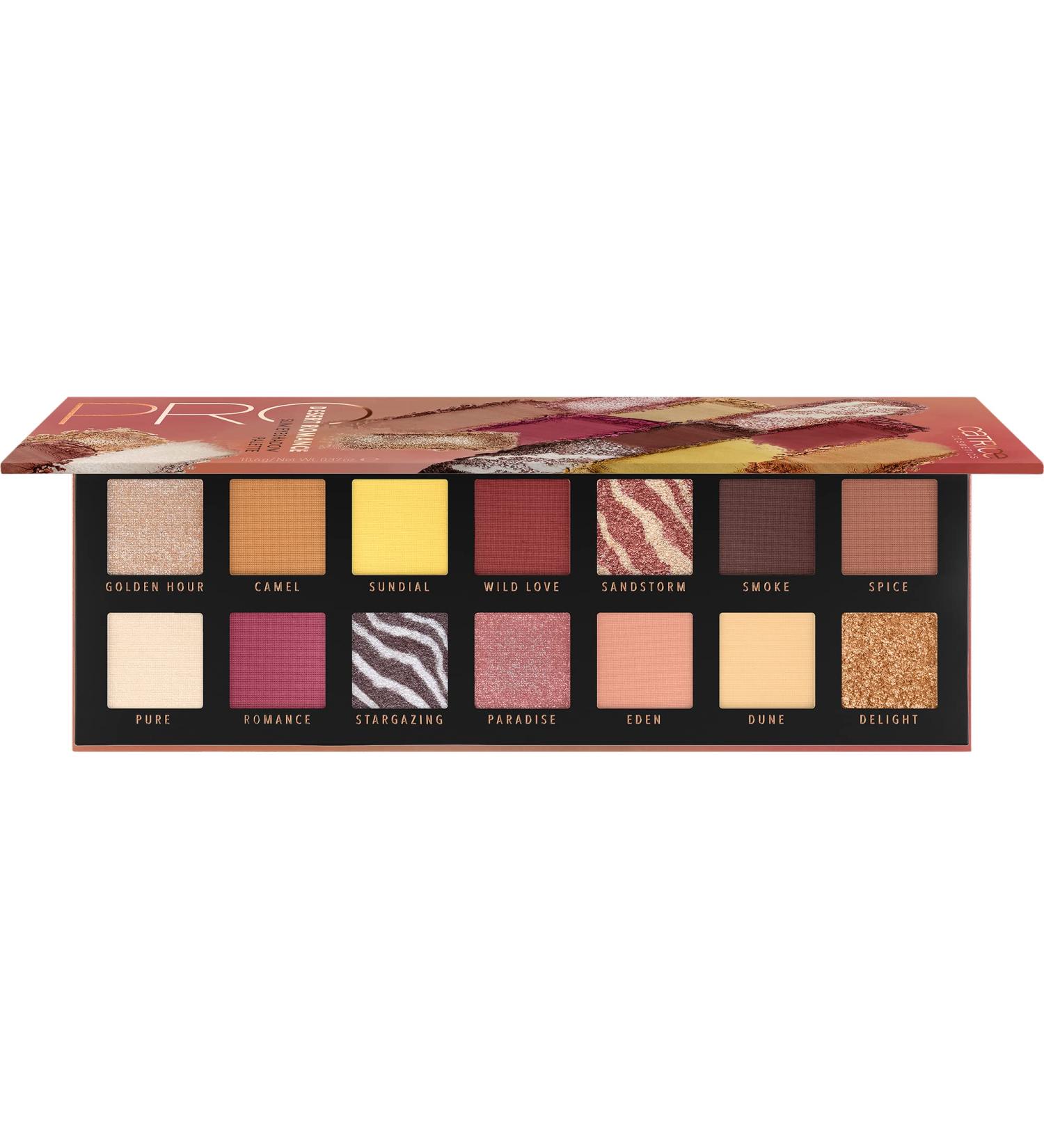Catrice Pro Desert Romance Slim Eyeshadow Palette - No. 010 Destination Love | 14 Multi-Colored Shades Matte & Metallic Vegan & Nanoparticles Free | International Shipping Available - Buy Online on GoSupps.com