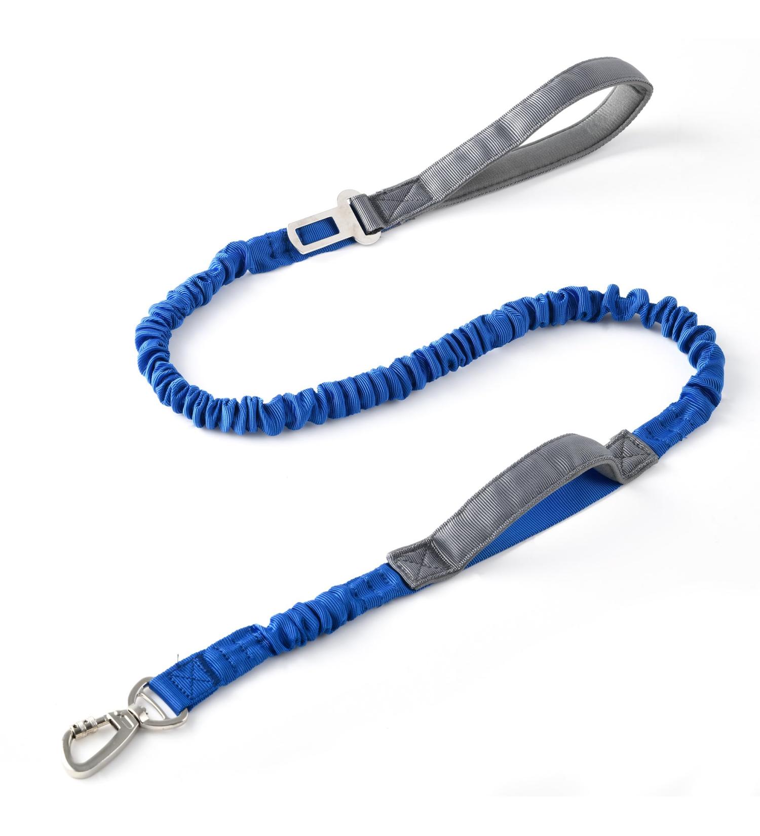 Yithome Dog Leash with Seat Belt Snaps | Training Leash for Small Medium & Large Dogs | 2 Traffic Handles & Carabiner Hooks | Blue Nylon Rope - Buy Online on GoSupps.com