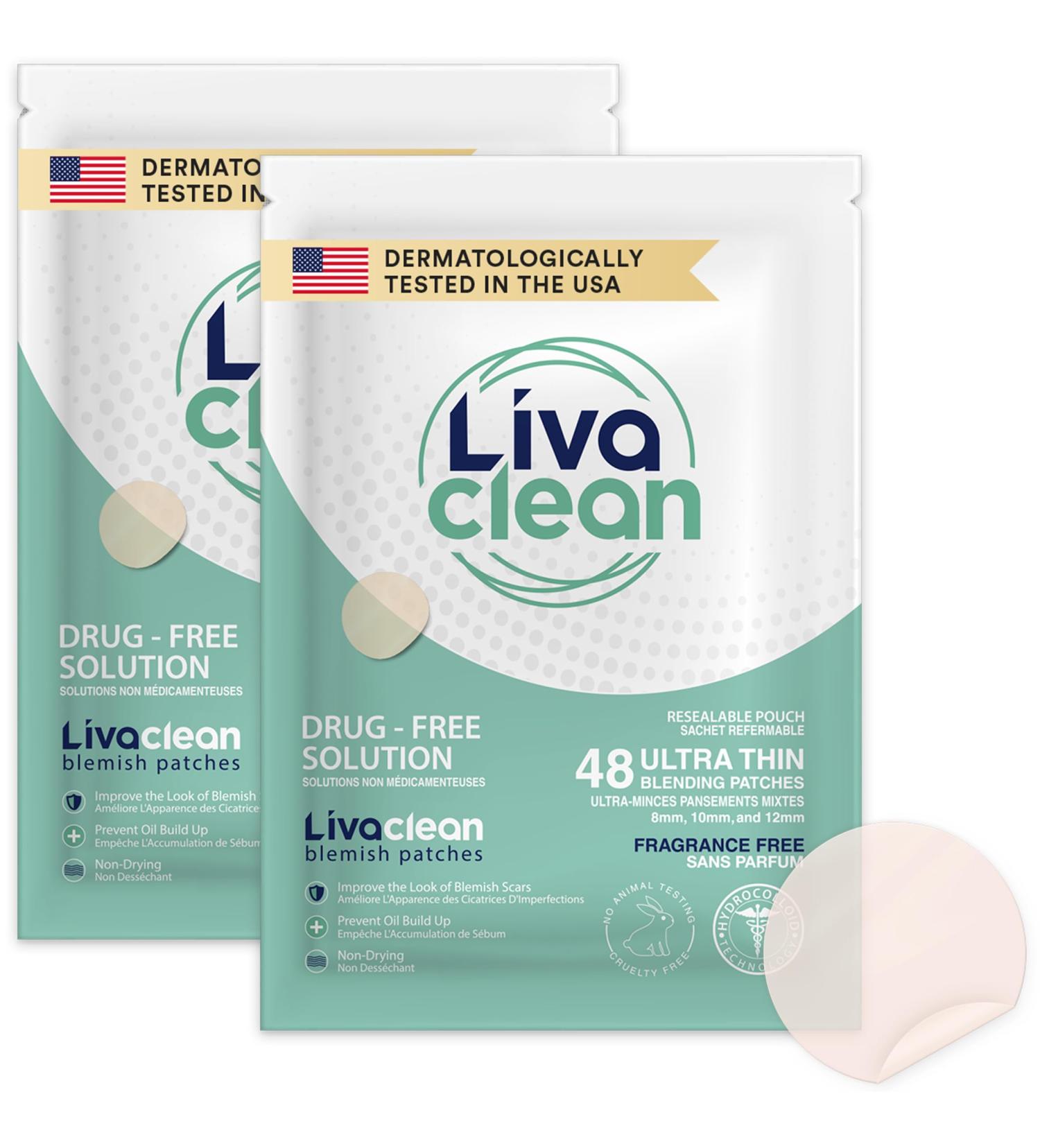 LivaClean (96 Count 2 Pack) Hydrocolloid Patches Hydrocolloid Patches for Face Hydrocolloid Gunk Catcher Hydrocolloid Covers - Buy Online on GoSupps.com