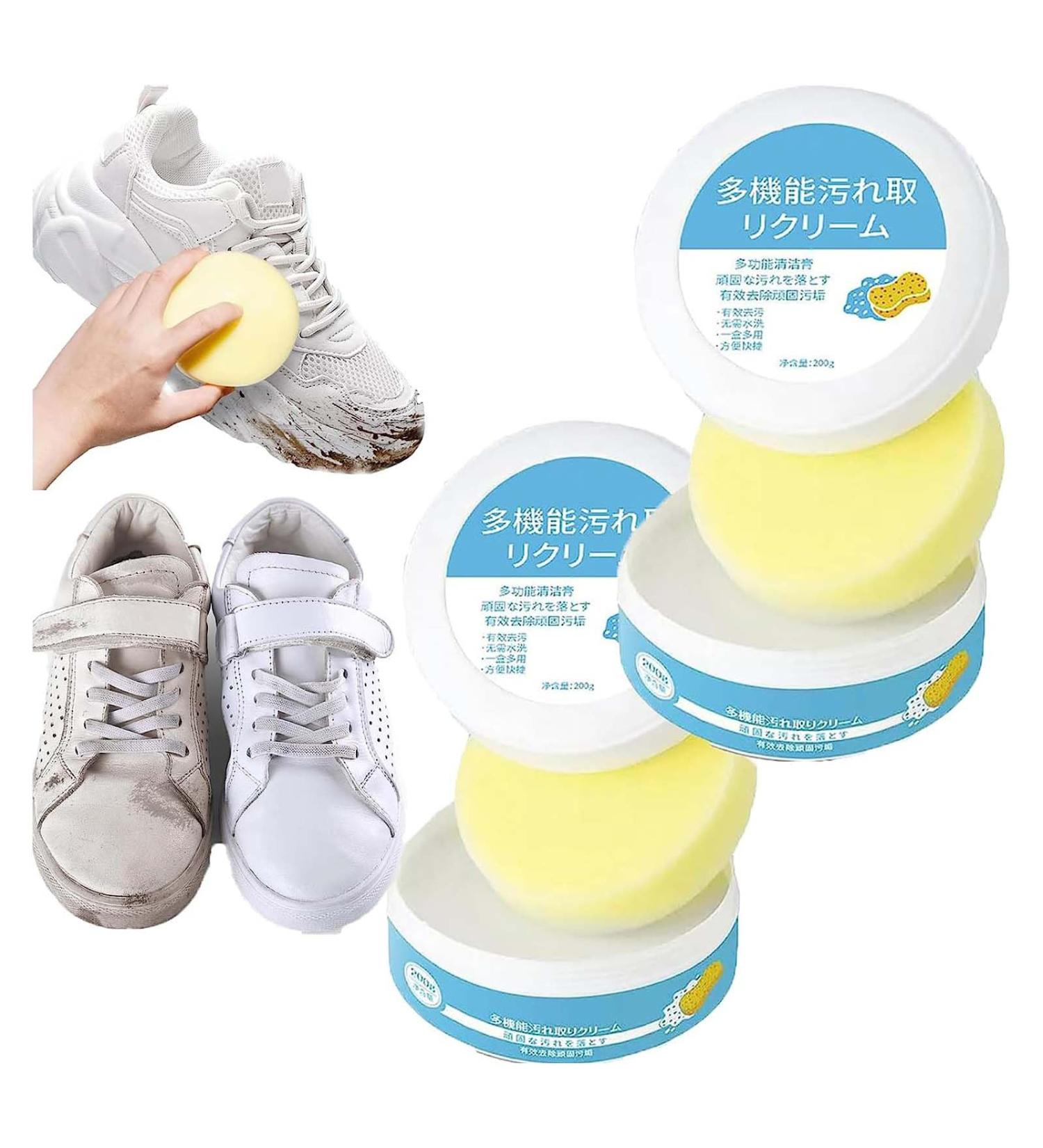 Alapek Shoes Multifunctional Cleaning Cream White Shoe Cleaning Cream Stain Cleansing Cream All-Purpose Shoe Care Kit for Cleaning Brightening Whitening Sneakers Leather Shoes 2pc - Buy Online on GoSupps.com