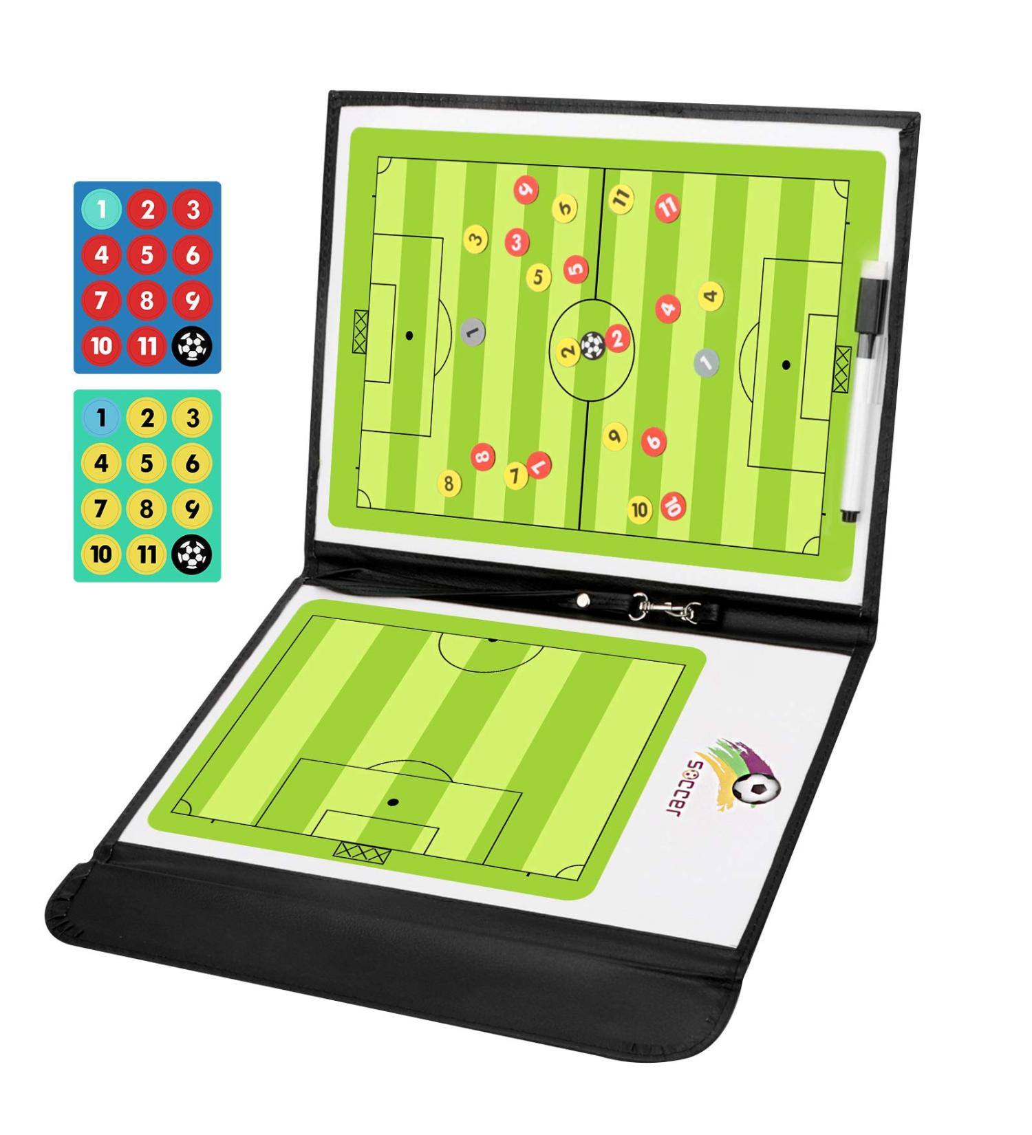 Soccer Coaching Board - Magnetic Clipboard for Football Training | Coach Gift with Writing Wipe Pen | Tactics & Strategies Tablet Board - Buy Online on GoSupps.com