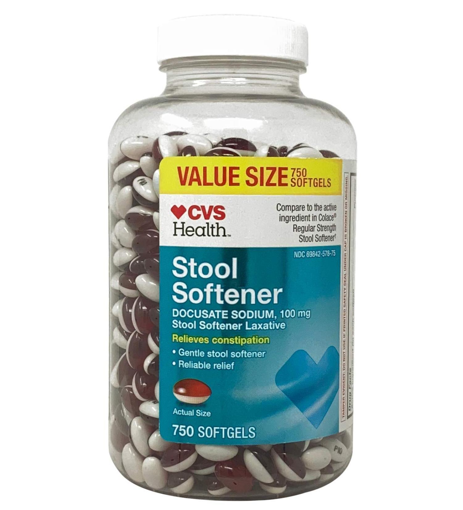 CVS Stool Softener Docusate Sodium 100 mg Softgels 750 Count