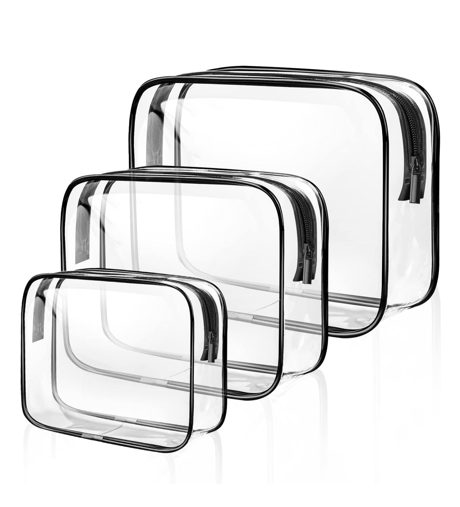 SLIJAR Clear Travel Toiletry Bags Set - Waterproof PVC Cosmetic Bags for Men and Women - Travel Toiletry Accessories for Holiday - Buy Online on GoSupps.com