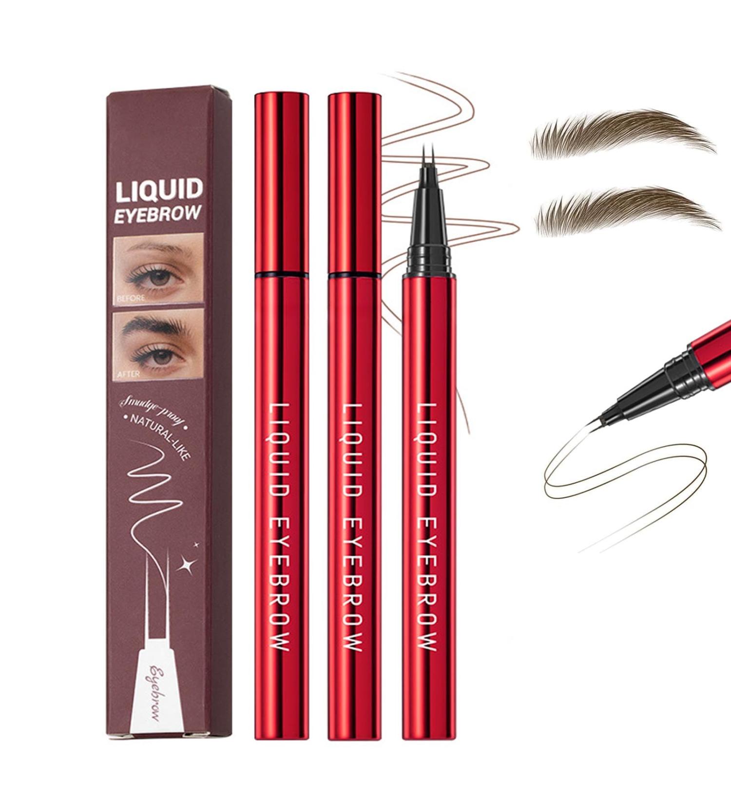 KTouler 2 Satuks Dark Brown Microblading Eyebrow Pen Waterproof SmudgeProof Long Lasting Eyebrow Pencil 2 Fork Tips for Defined Eyebrows Natural Looking Hairlike Eyebrow Makeup Multicolored 1 piece 2er Pack - Buy Online on GoSupps.com