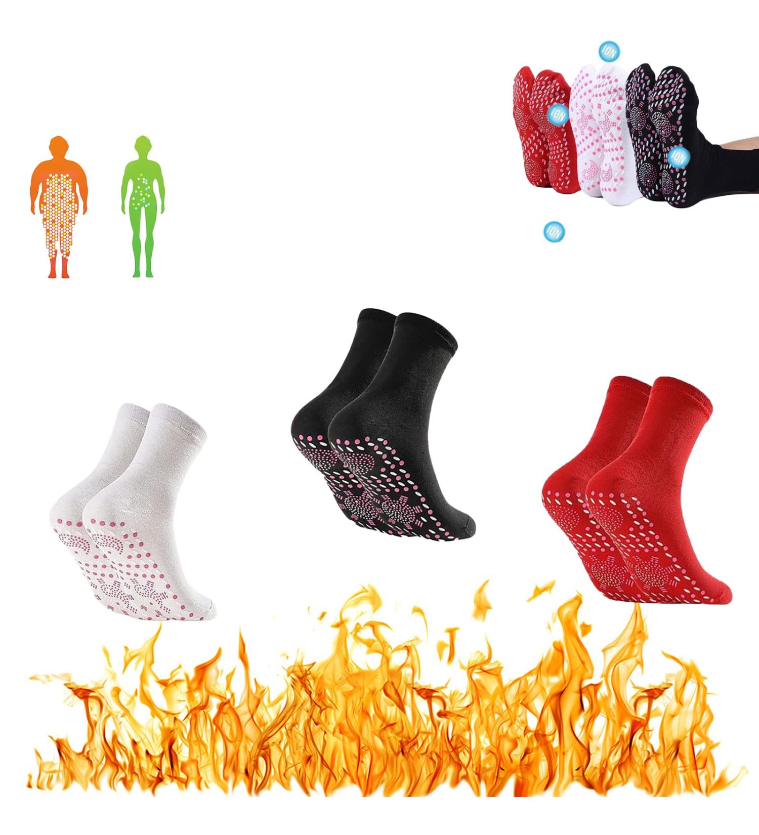 Afiz Turmalin Health Socks 3 Pairs of Self-Warming Tourmaline Socks for Weight Loss Blood Circulation and Foot Massage - Buy Online on GoSupps.com