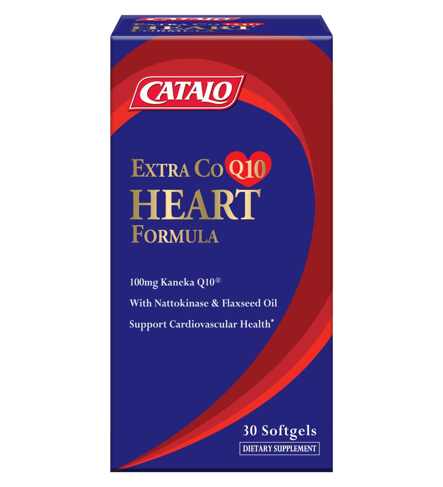 Catalo Naturals CoQ10 Heart Formula with Nattokinase & Flaxseed Oil - 30 Softgels - Buy Online on GoSupps.com