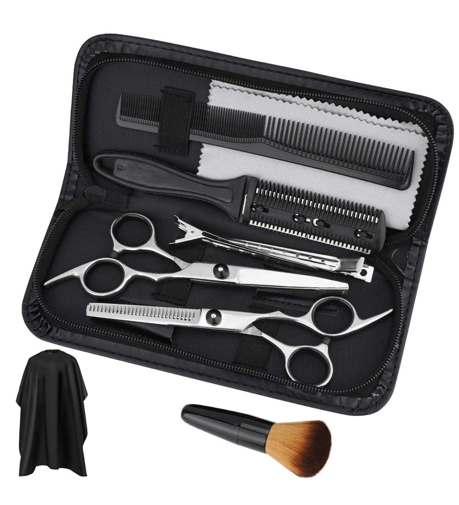 Professional Hair Cutting Scissors Set | 10 PCS Stainless Steel Kit for Home Salon & Barber - Buy Online on GoSupps.com