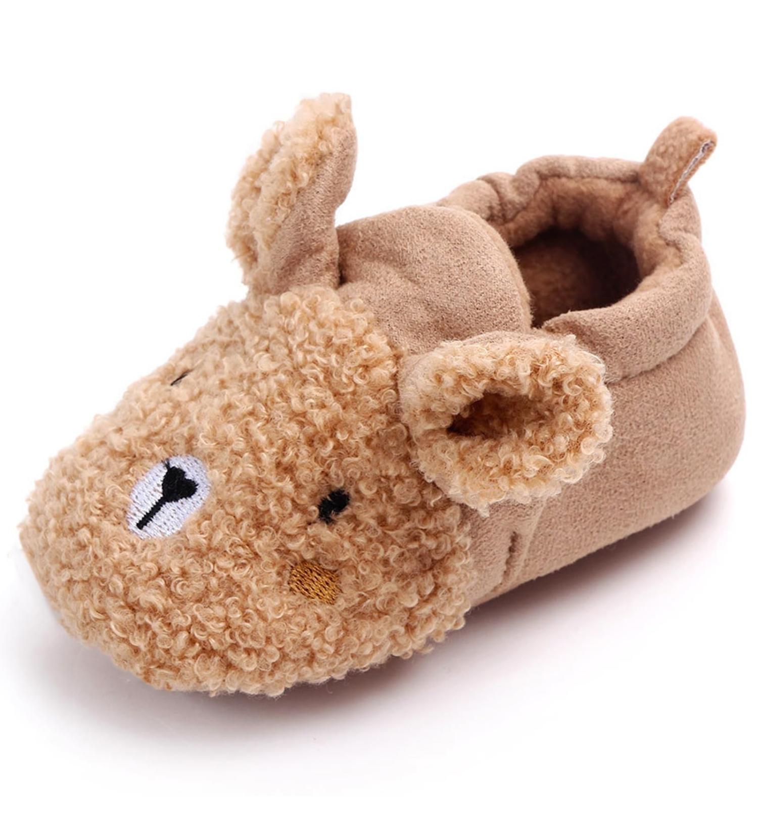 Exemaba Baby Winter Warm Shoes - Anti Slip Fleece Booties for Girls Boys (9-12 Months, Coffee) - Buy Online on GoSupps.com