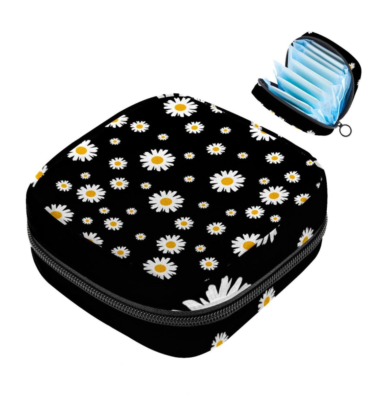 Women's Daisy Flower Storage Bags | Portable Menstrual & Tampon Holders | Multi-Colored Binding Bags for School & Office - Buy Online on GoSupps.com