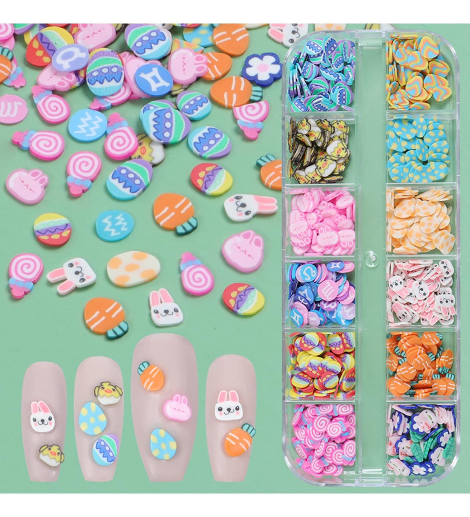 Easter Bunny Carrot Nail Art Slices - 12 Shapes 3D Polymer Clay for Nail Decor - Buy Online on GoSupps.com
