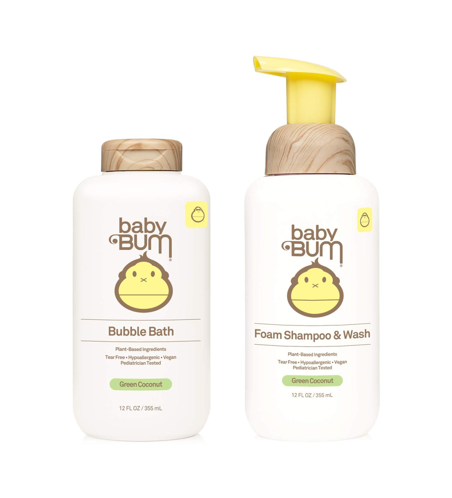 Sun Bum Baby Bum Shampoo & Wash & Bubble Bath - Tear Free Foaming Soap with Coconut Oil for Sensitive Skin | Natural Fragrance | Gluten Free & Vegan - Buy Online on GoSupps.com