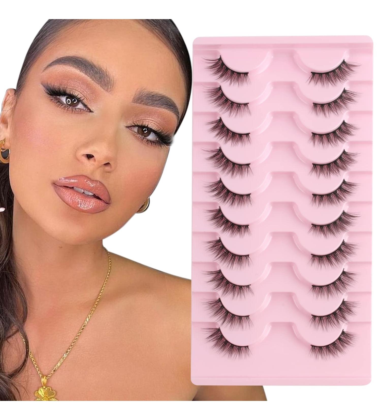 Parrarri Half Eyelashes - 10 Pairs Cat Eye 3D Reusable Fake Lashes | Premium Quality Artificial Eyelashes H-16 - Buy Online on GoSupps.com
