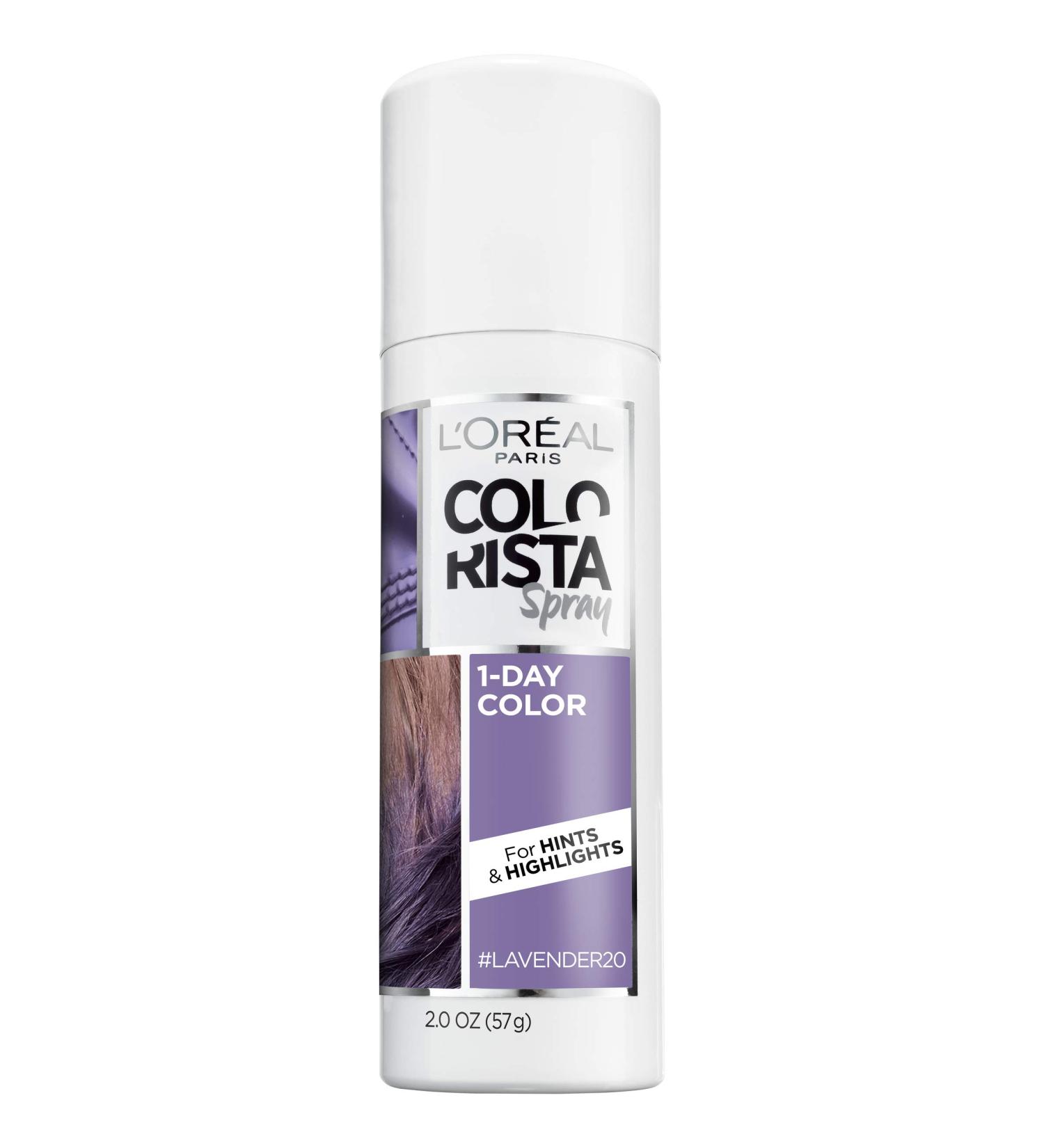 L'Oreal Paris Colorista 1-Day Temp Hair Color Spray, Pastel Lavender - 2 oz - Buy Online on GoSupps.com