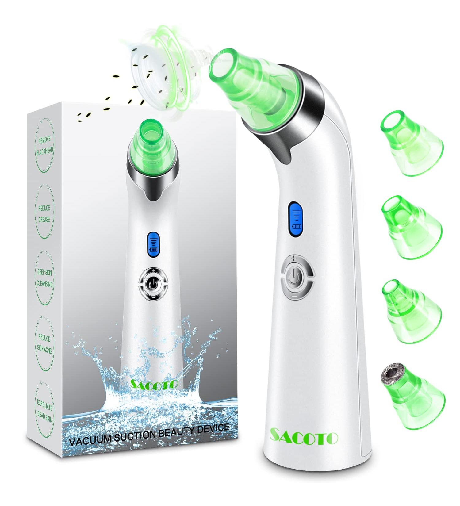 Blackhead Remover Pore Vacuum - Electric Face Cleanser with 5 Suction Levels - 4 Probes - for Men & Women - Buy Online on GoSupps.com