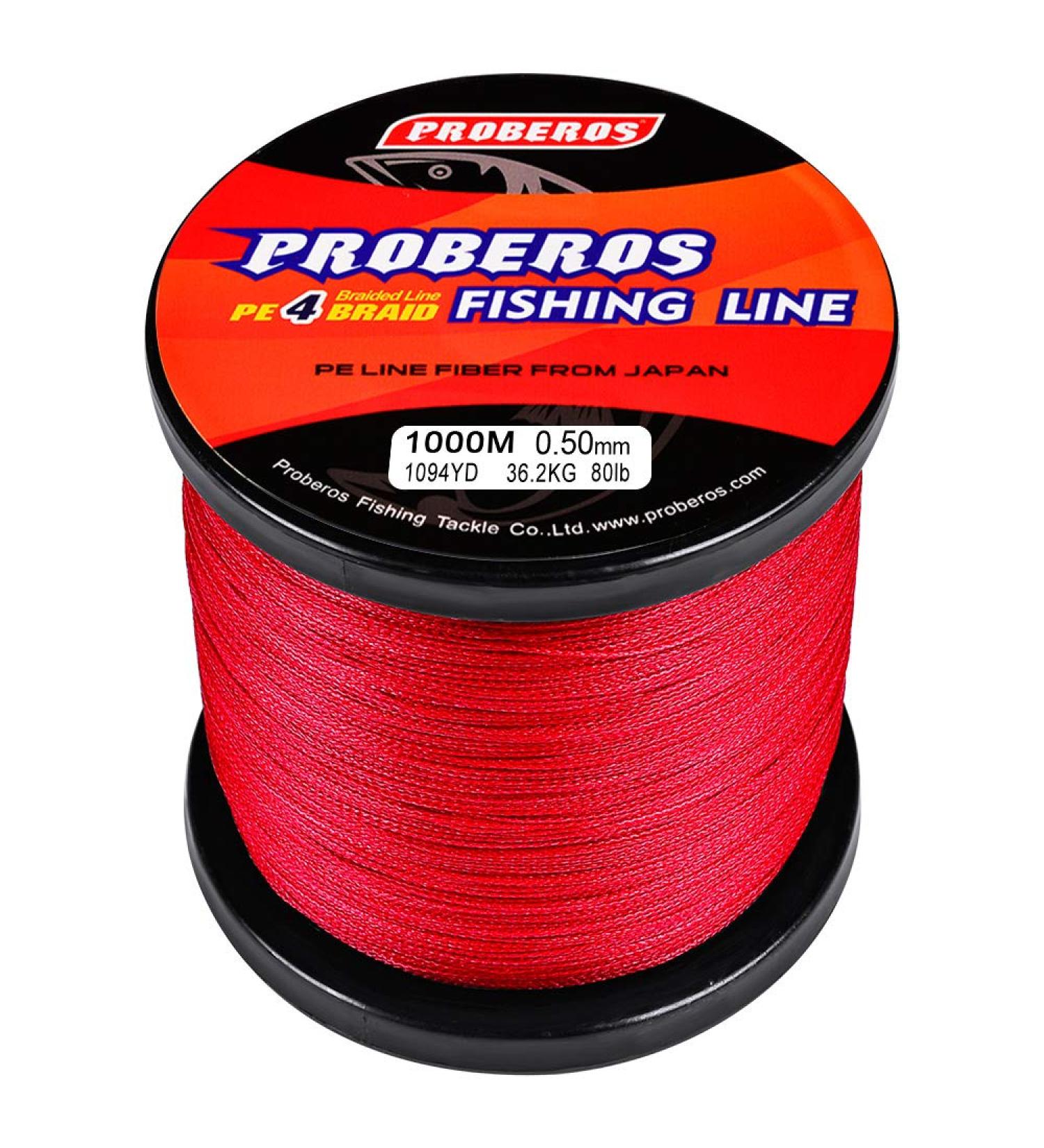 BAIKALBASS Braided Fishing Line 4 Strands Multifilament PE Braid - Saltwater Superline Red 328Yds/30LB - Buy Online on GoSupps.com