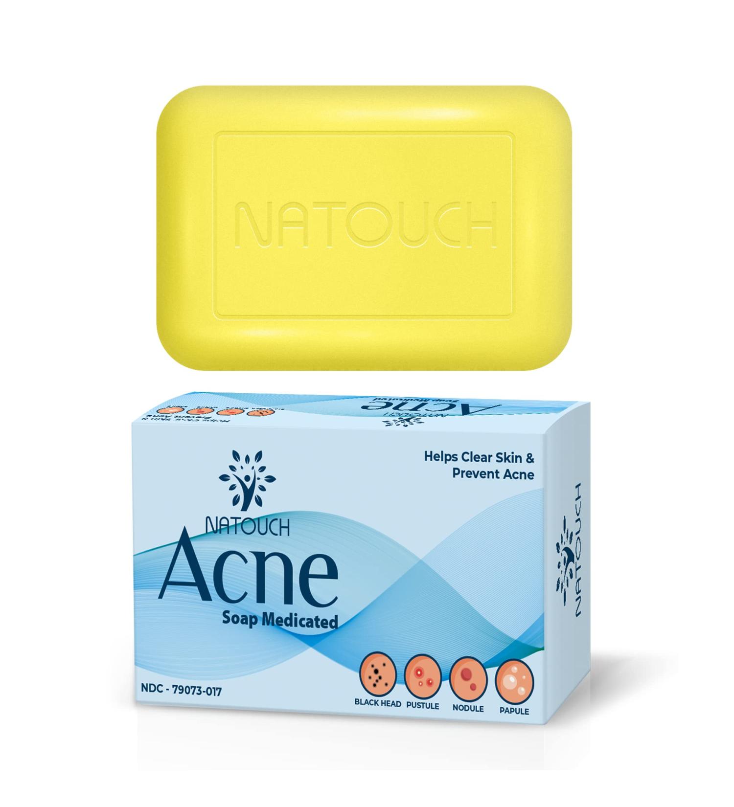 Acne Treatment Soap Bar with Salicylic Acid | Antifungal Medicated Soap for Body Face & Back | Natural Essential Oil Dark Spot Remover - Buy Online on GoSupps.com