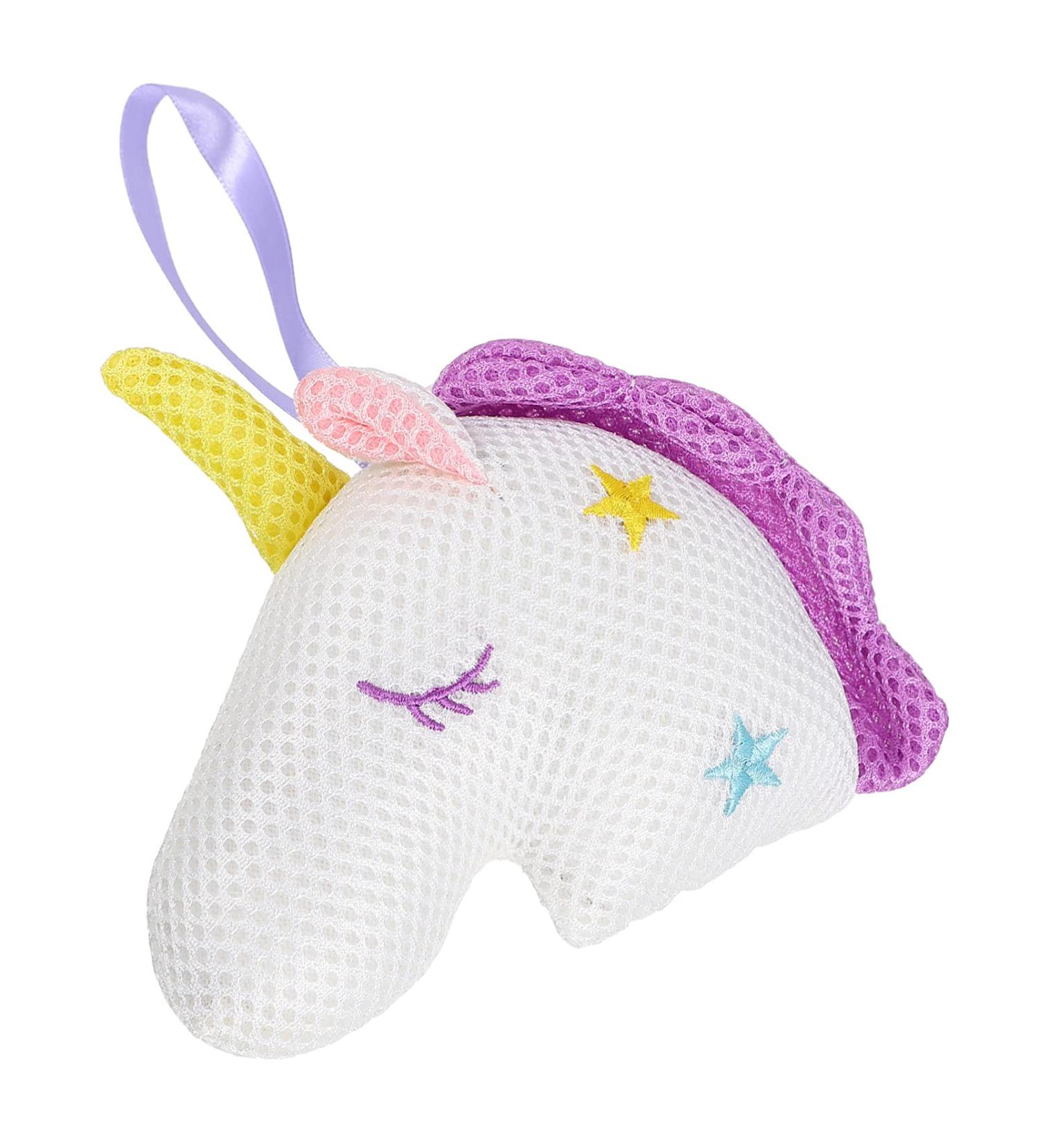 Solustre Unicorn Shower Sponge - Baby-Friendly Soft Loofah for Kids & Women | Gentle Skin Cleaning & Peeling Mesh | Ideal for Baths - Buy Online on GoSupps.com
