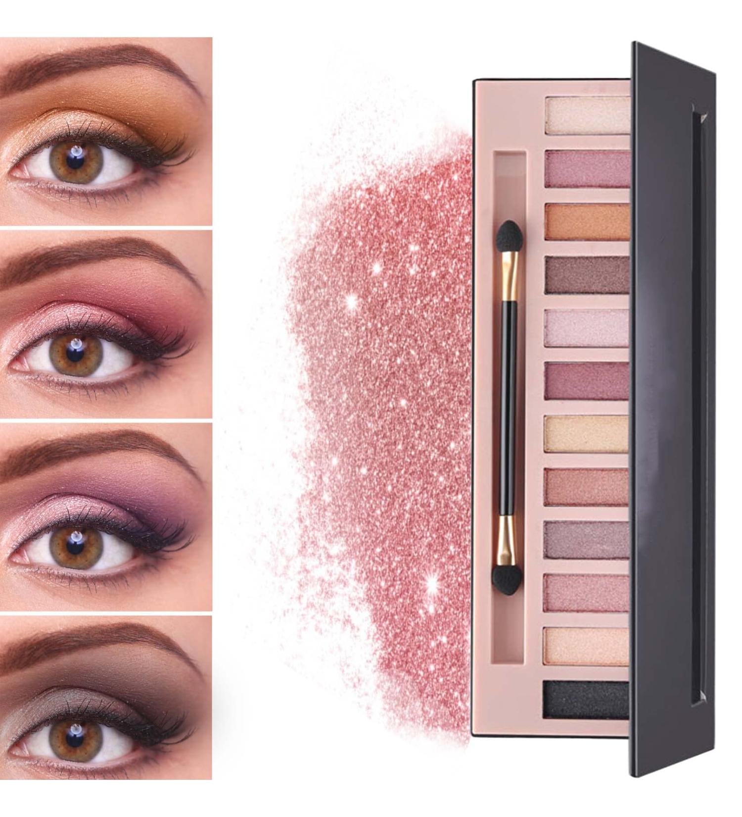 WENJLYJ 12 Color Naked Eyeshadow Palette - Professional Waterproof Smudge Proof Eye Shadow Kit for Women - Pearly Earth & Natural Shimmer Shades (B) - Buy Online on GoSupps.com