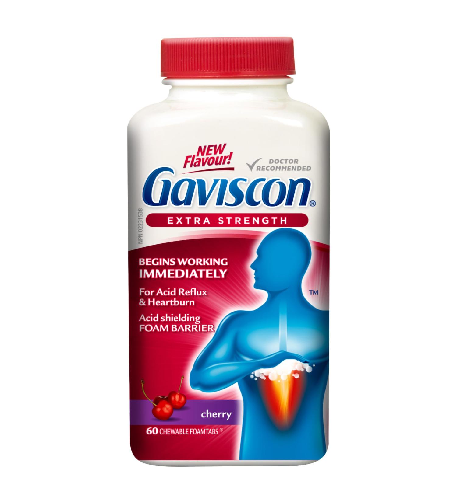 Gaviscon Extra Strength Cherry 60 Count Chewable Foamtabs - Buy Online on GoSupps.com