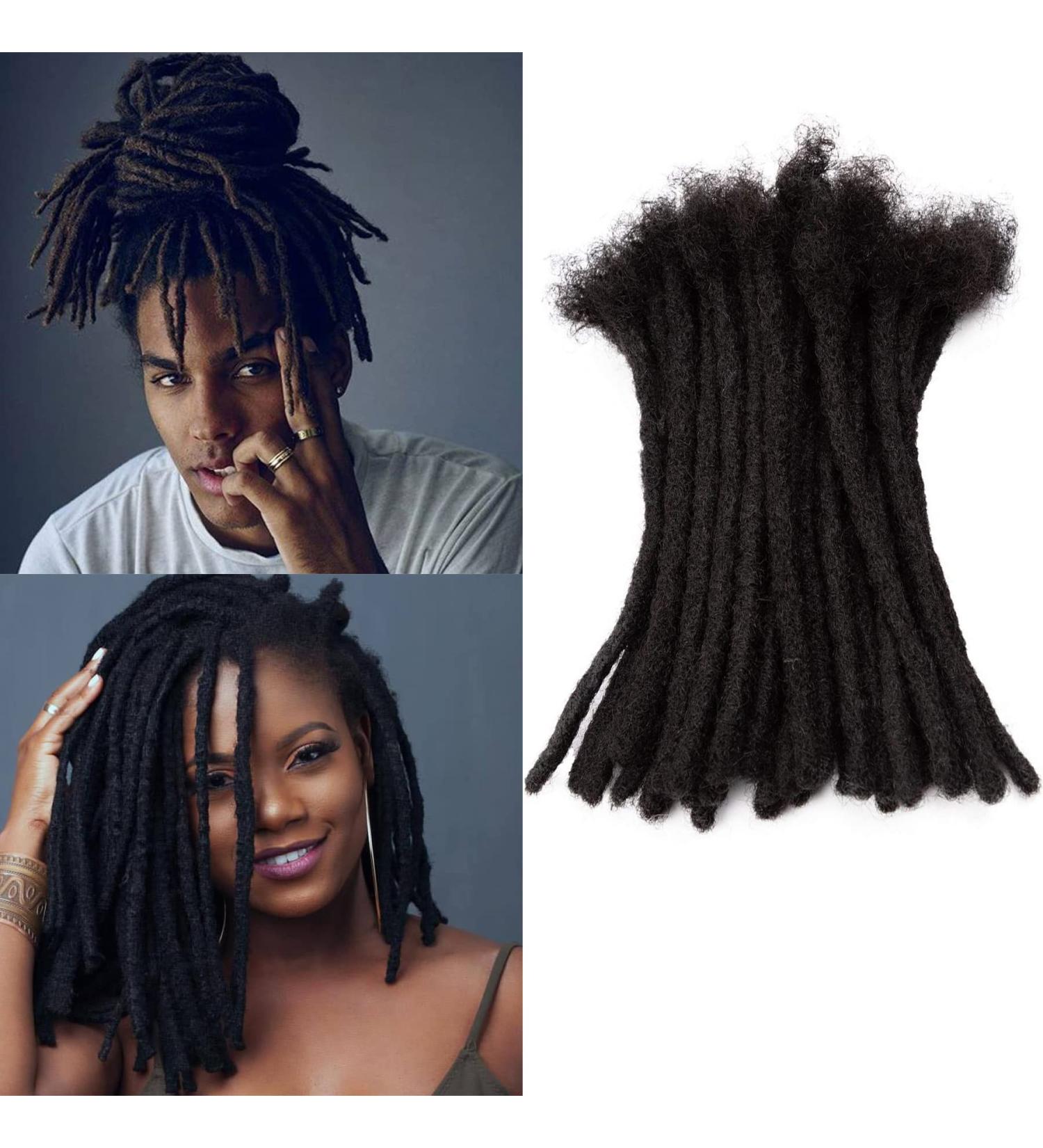 TAOYEMY Dresdlock Extension 8 inch 30 Strands 100% Real Human Hair Afro Kinky Dreadlock Extensions for Man/Women (1B 0.8cm-8inch-30 pieces) 0.8cm-8inch-30 pieces 1B - Buy Online on GoSupps.com