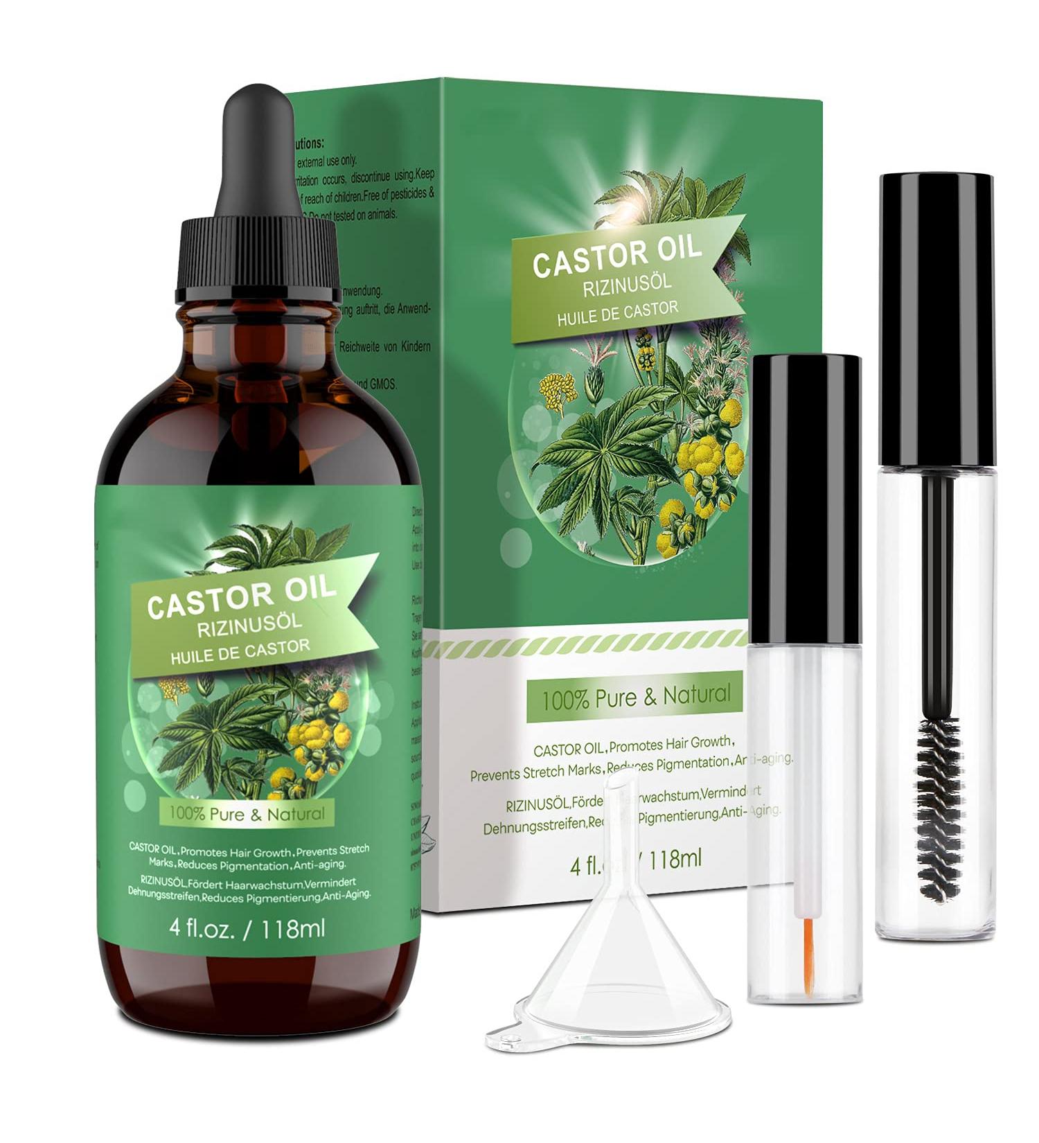 Premium 100% Pure Cold-Pressed Castor Oil 118ml - Eyelash & Eyebrow Growth Beard & Hair Stimulator Vegan & GMO-Free - Buy Online on GoSupps.com