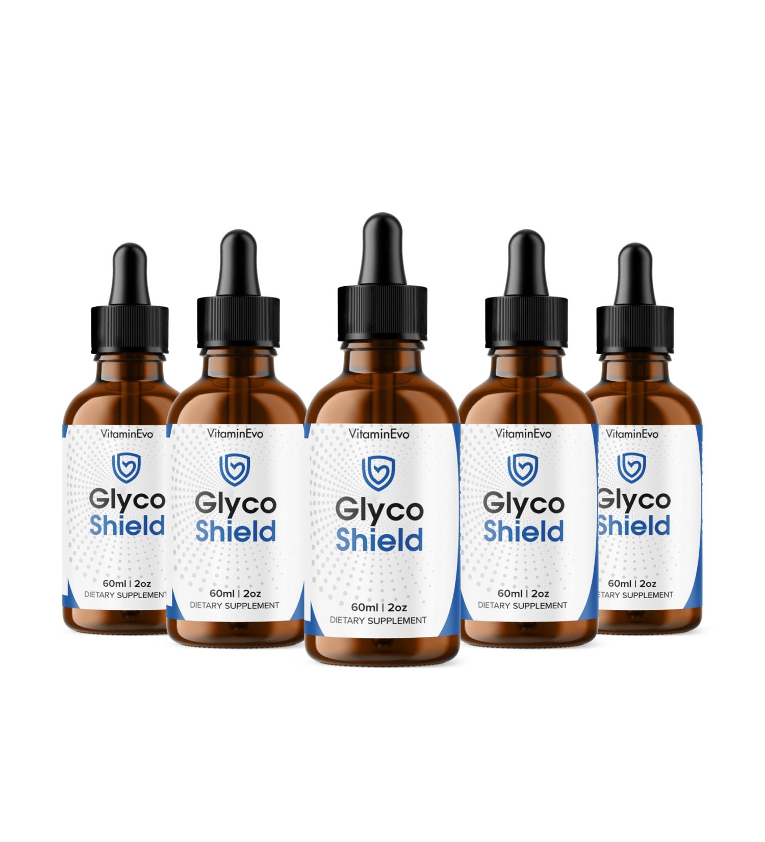 (5 Pack) Glyco Shield Drops Official GlycoShield Blood Support Liquid GlycoShield Premium Health Support GlycoShield Supplement Daily Wellness Advanced Formula Reviews 5 Month Supply 150 Servings - Buy Online on GoSupps.com