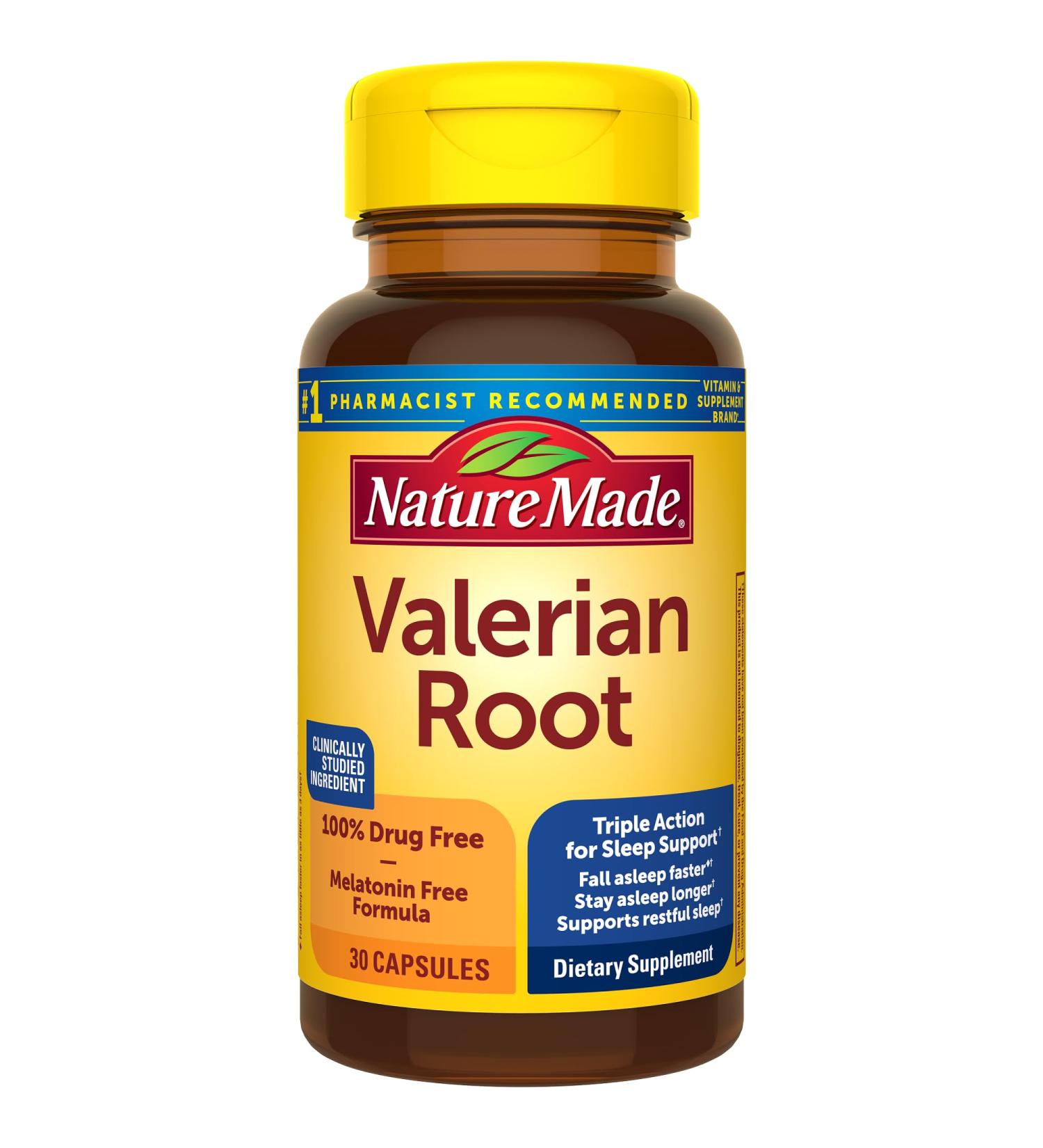 Nature Made Valerian Root for Sleep Support Melatonin Free Sleep Aid for Adults 30 Valerian Root Capsules 30 Day Supply 30 Count (Pack of 1) - Buy Online on GoSupps.com