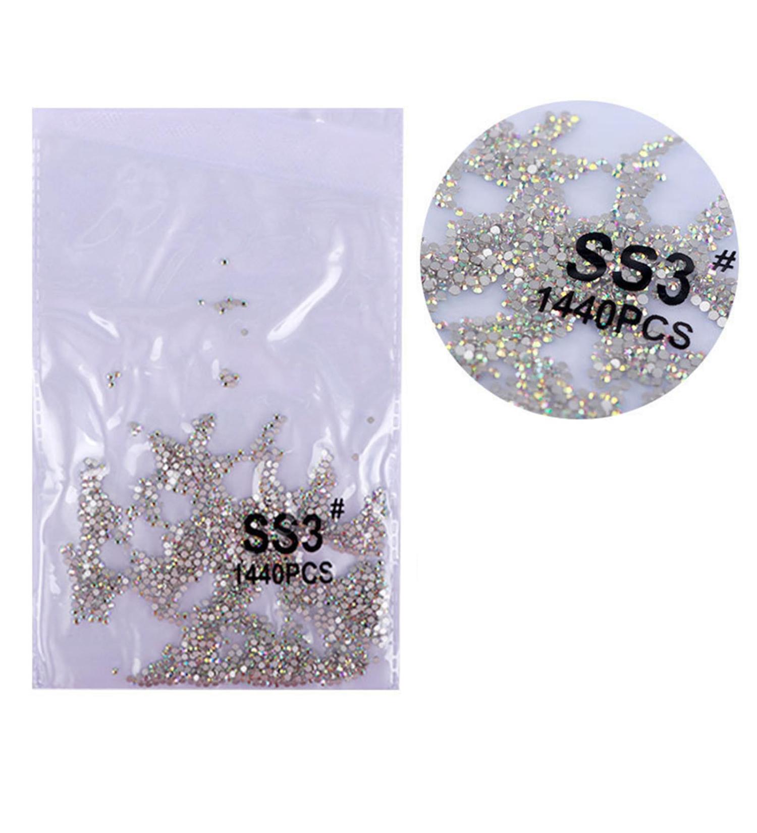 FEIlei 1440Pcs Crystal Flat Back Round Shape Rhinestones Mixed Nail Gems Gemstones Kits - Buy Online on GoSupps.com