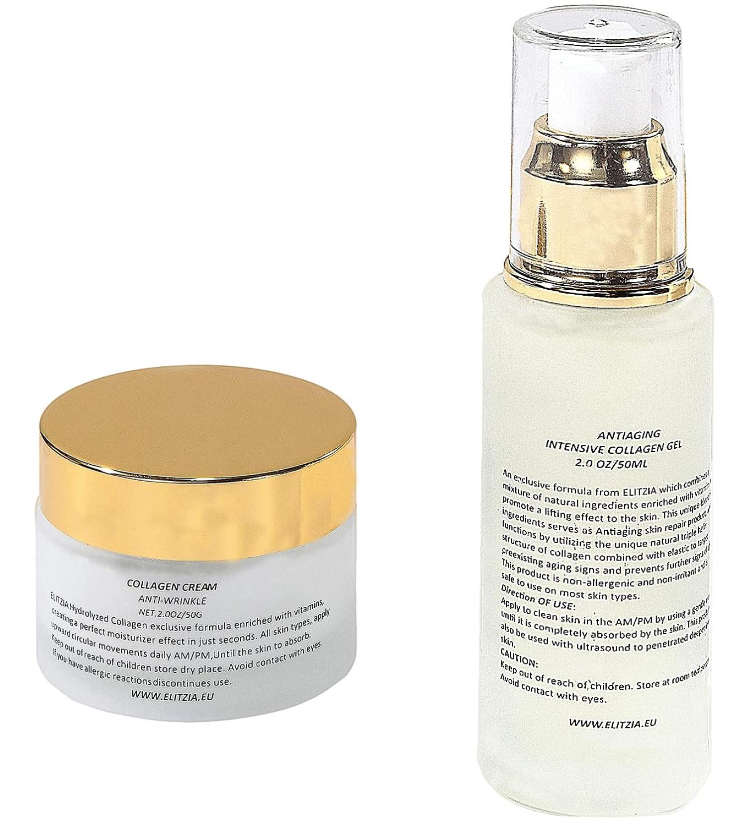 Collagen gel and collagen cream set 50g cream 50ml gel moisturizing antiaging skin smoothing elitzia ETCC03 - Buy Online on GoSupps.com