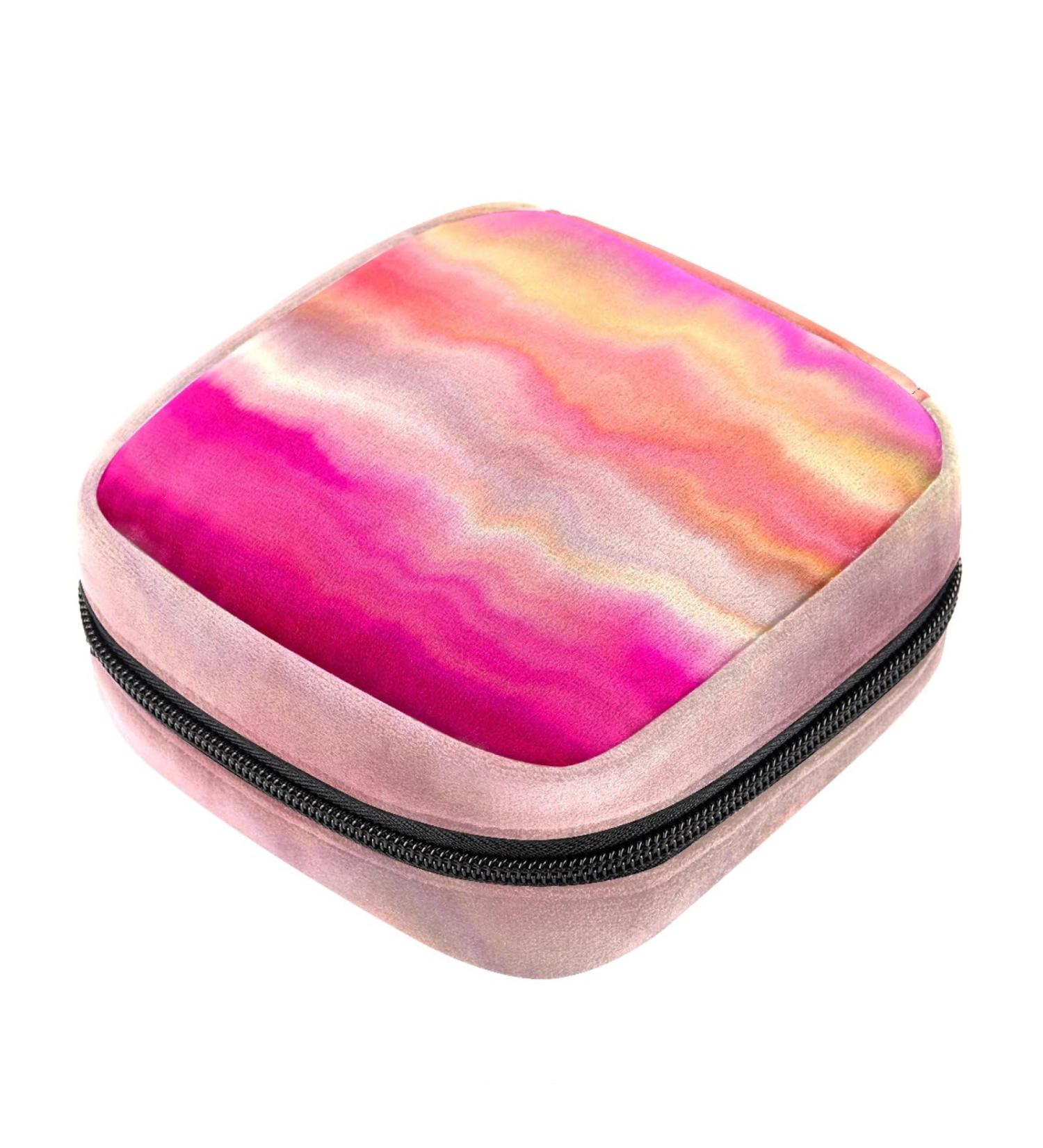 Portable Sanitary Napkin Storage Bag for Women - Pink Tie Dye Menstrual Cup Pouch - Multicolor - Buy Online on GoSupps.com