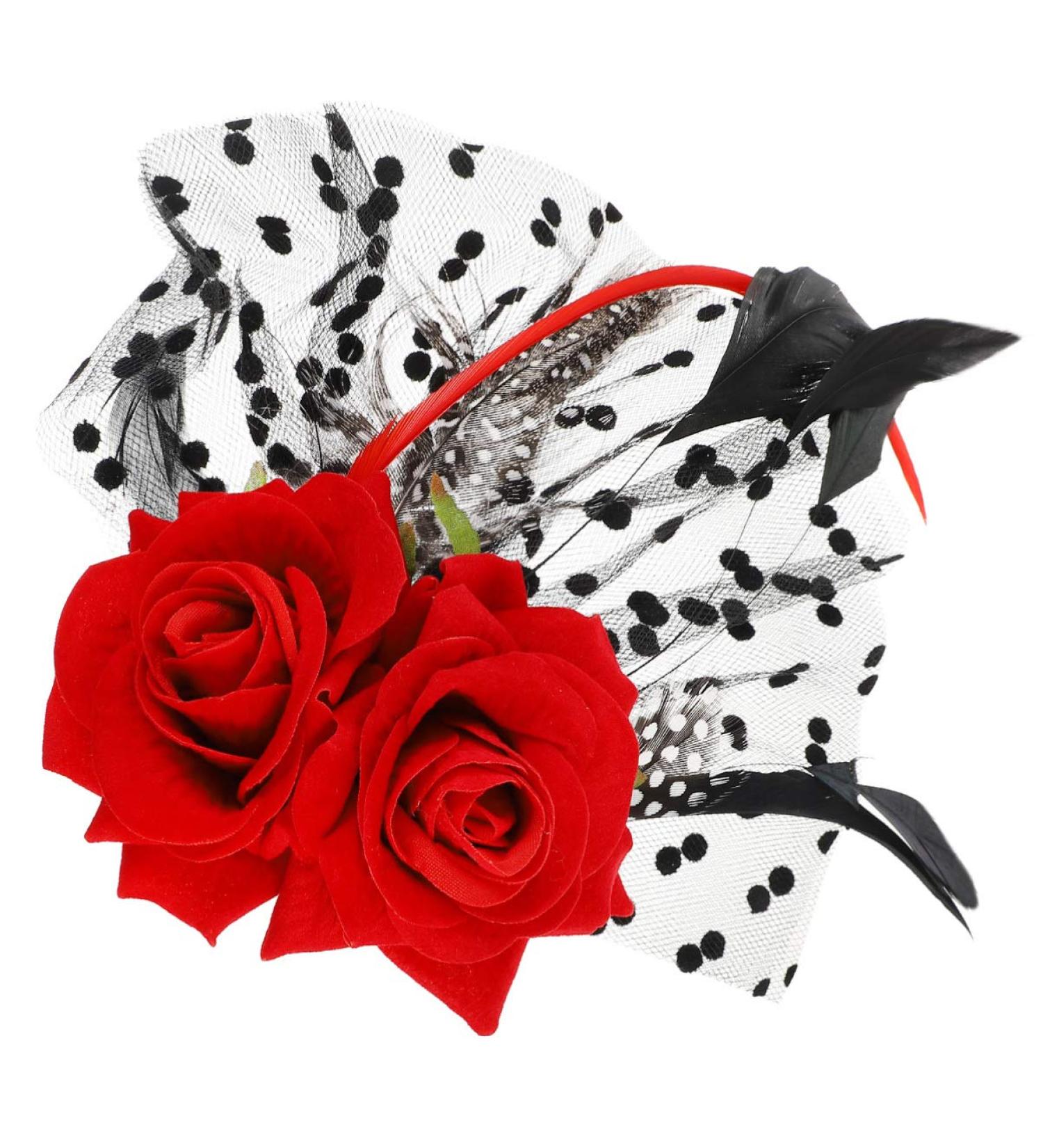 FRCOLOR Flower Hair Clips with Veil Fascinator Hat Wedding Hair Pins Barrette Rose Bobby Pins Head Piece for Halloween Wedding Party Women Girls Bride Hair Accessories - Buy Online on GoSupps.com