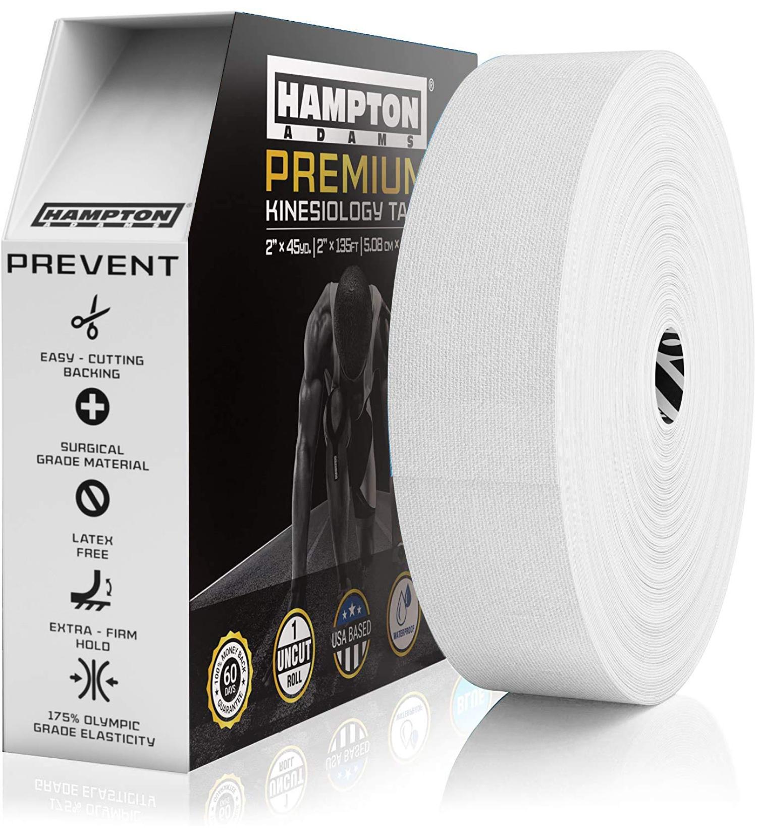 Bulk Kinesiology Tape 135 Feet - Waterproof Therapy Support for Knee Muscle Wrist Shoulder & Back | Premium Elastic Hypoallergenic Cotton - White - Buy Online on GoSupps.com