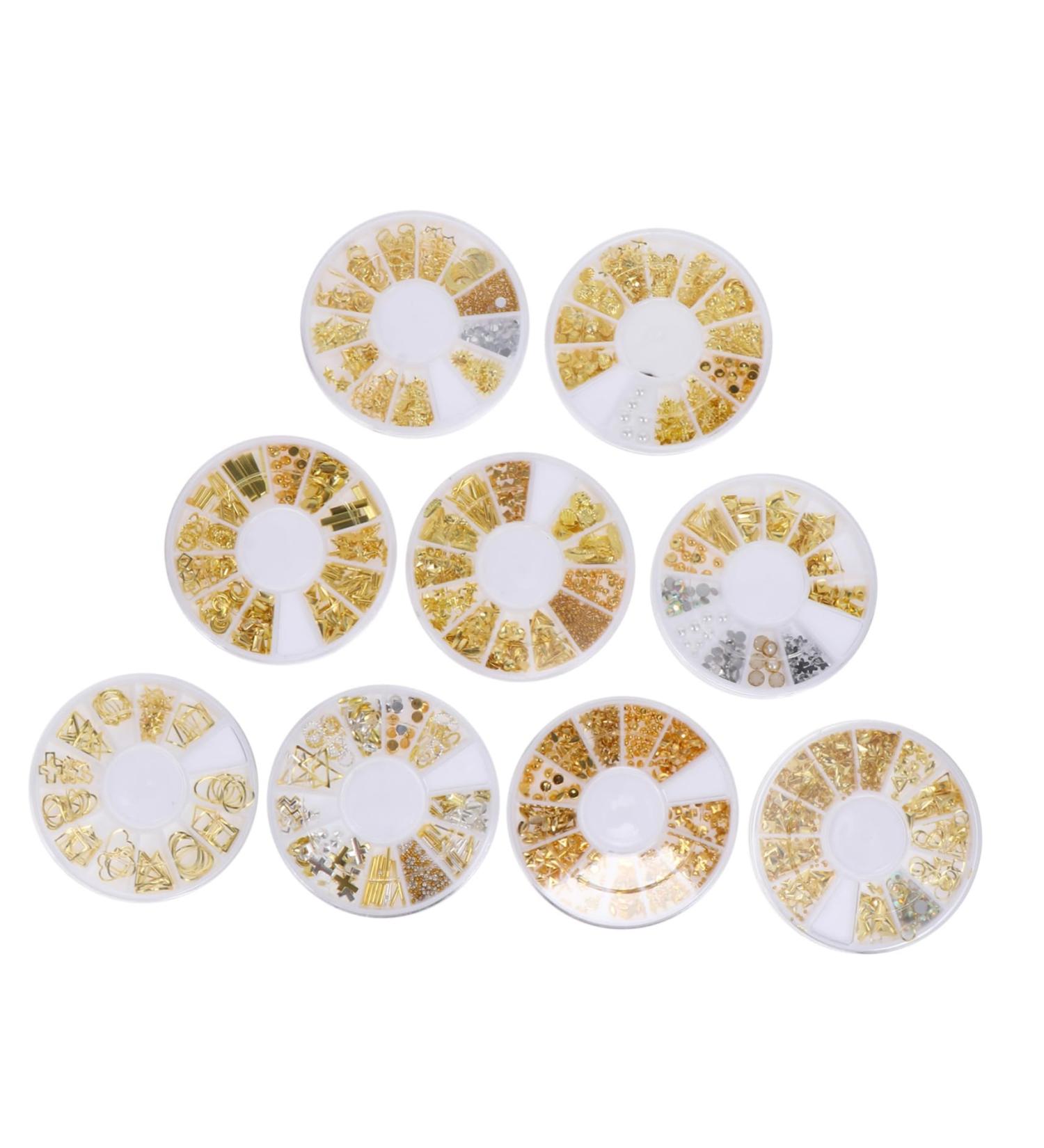 minkissy 9 Boxes Nail Art Accessories Nail Art Jewels Bling Ornaments Rivet Manicure Sticker Metal Nail Sequins Manicure Diy Decor Nail Decals Metal Stickers 3d Plastic - Buy Online on GoSupps.com