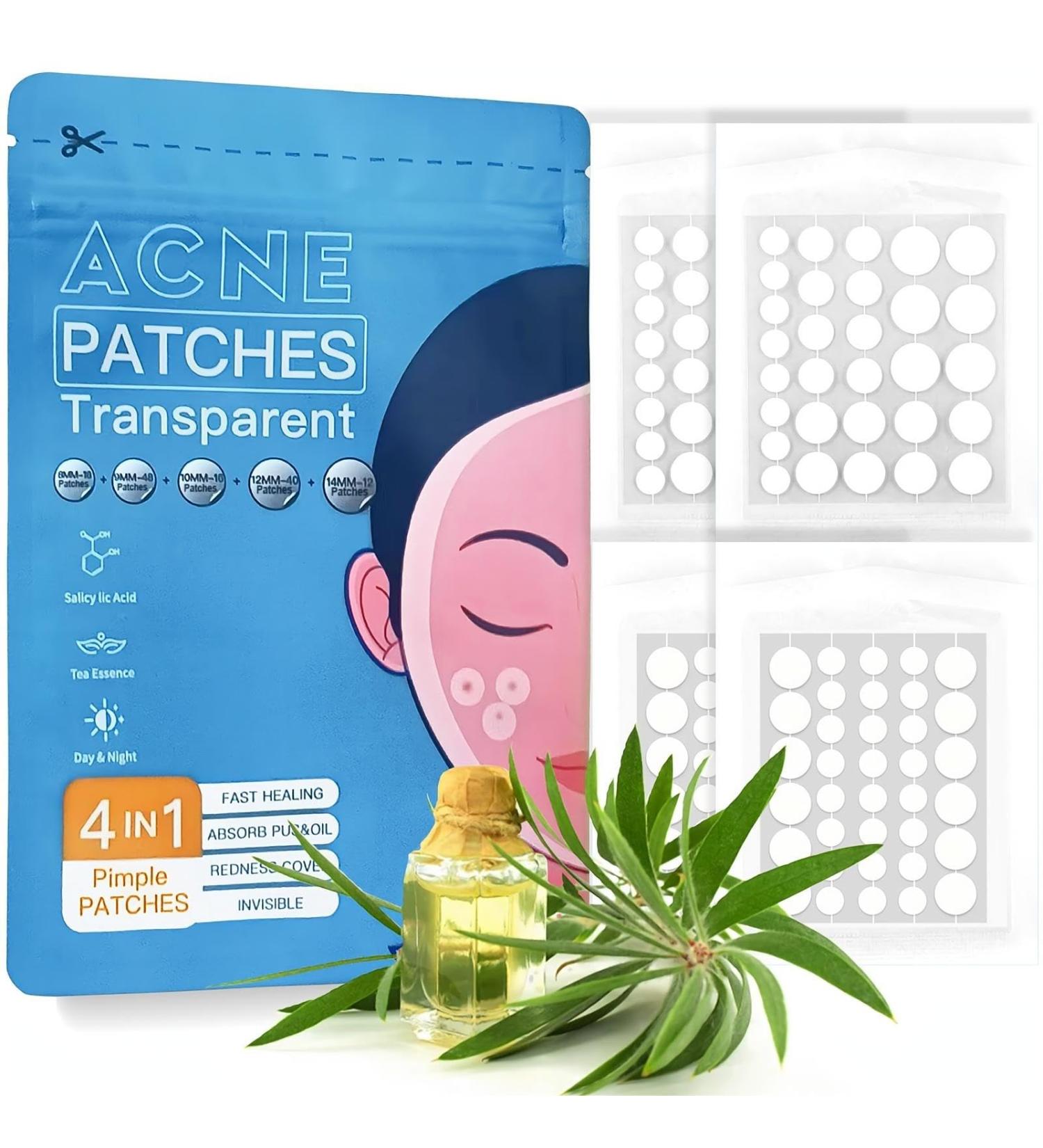 Acne Pimple Patches - Absorbing Cover with Tea Tree Oil Invisible Blemish Spot Hydrocolloid Skin Treatment Facial Stickers Five Sizes Blends in with skin - Buy Online on GoSupps.com