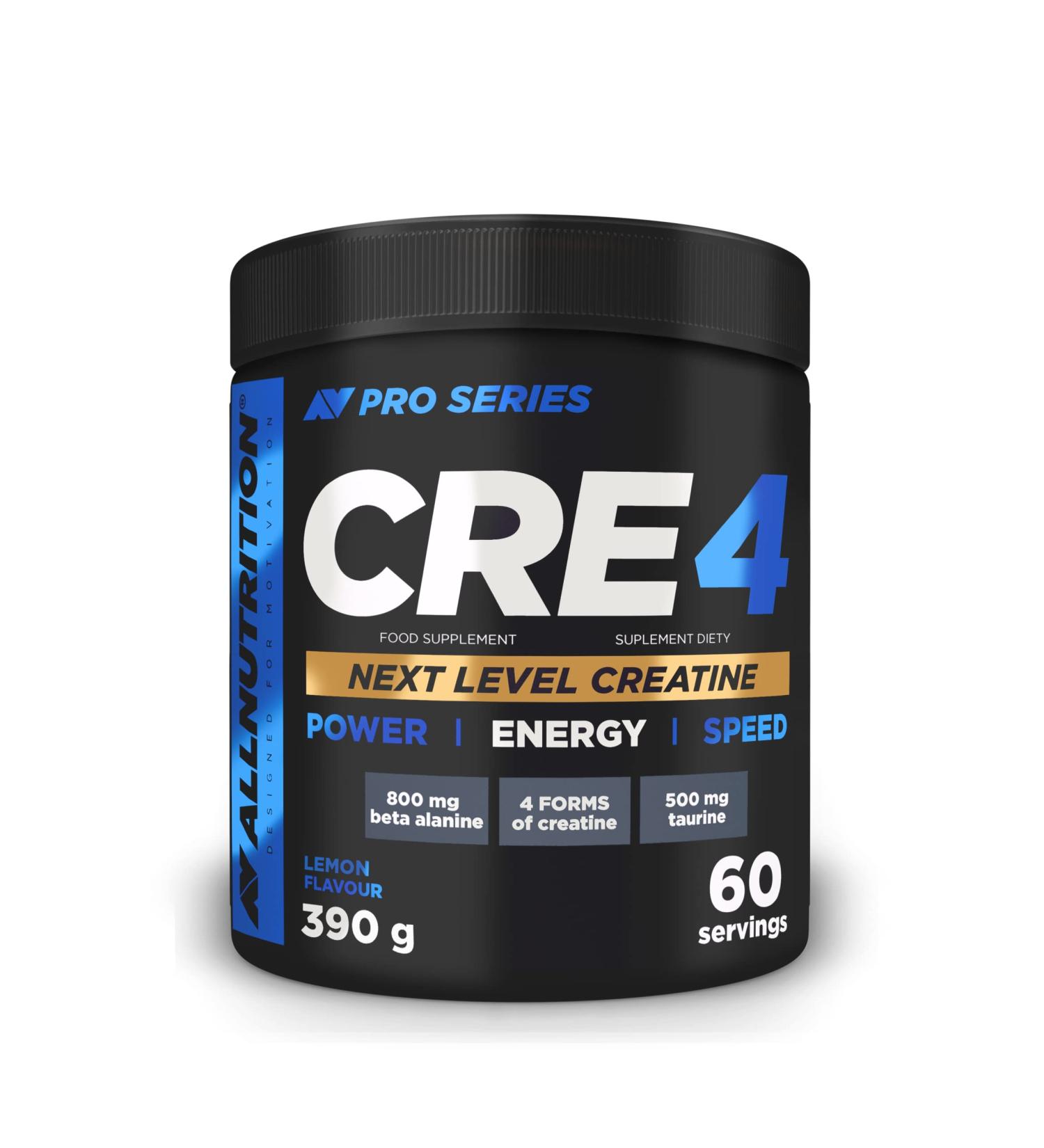 All-Nutrition CRE4 Creatine Mix Powder - Enhance Performance & Muscle Growth - 390g Lemon Flavor - Buy Online on GoSupps.com