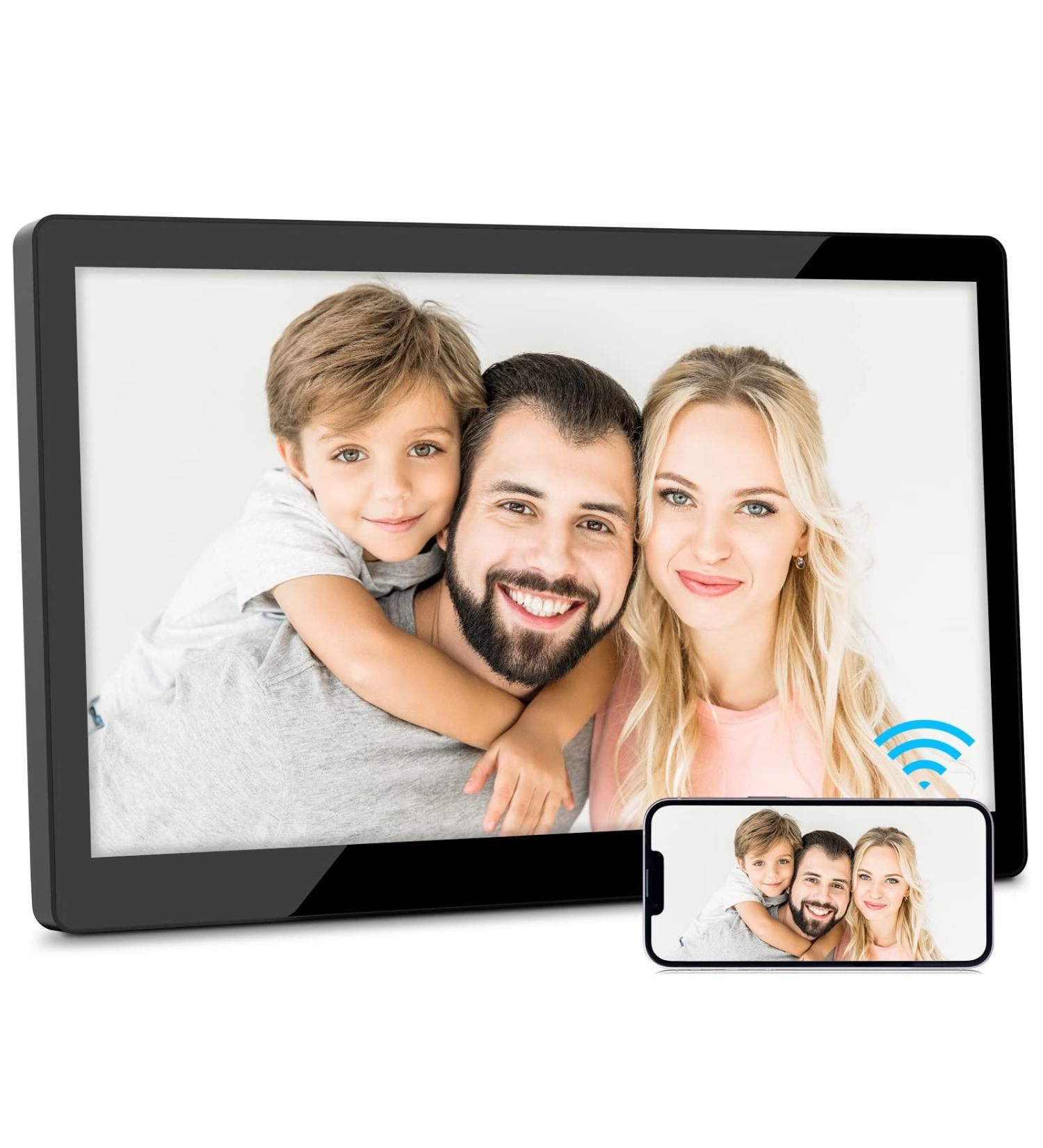 Brvatoe 15.6 WiFi Digital Picture Frame | 1920x1080 FHD Touch Screen | Easy to Use | Share Photos & Videos Instantly | 16GB Storage - Buy Online on GoSupps.com
