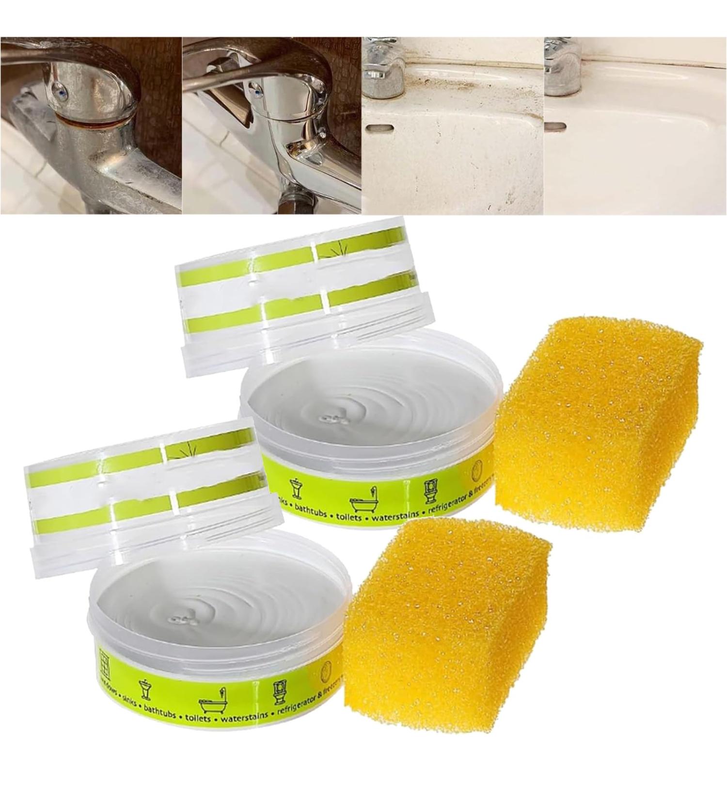 Eco-Friendly Cleaning Stone Cleaning Pebble Stone Shower Floor Cleaning Stone with Sponge Natural All Purpose Cleaner and Polish Multi Purpose Cleaning Stone for Bathroom 2pcs - Buy Online on GoSupps.com